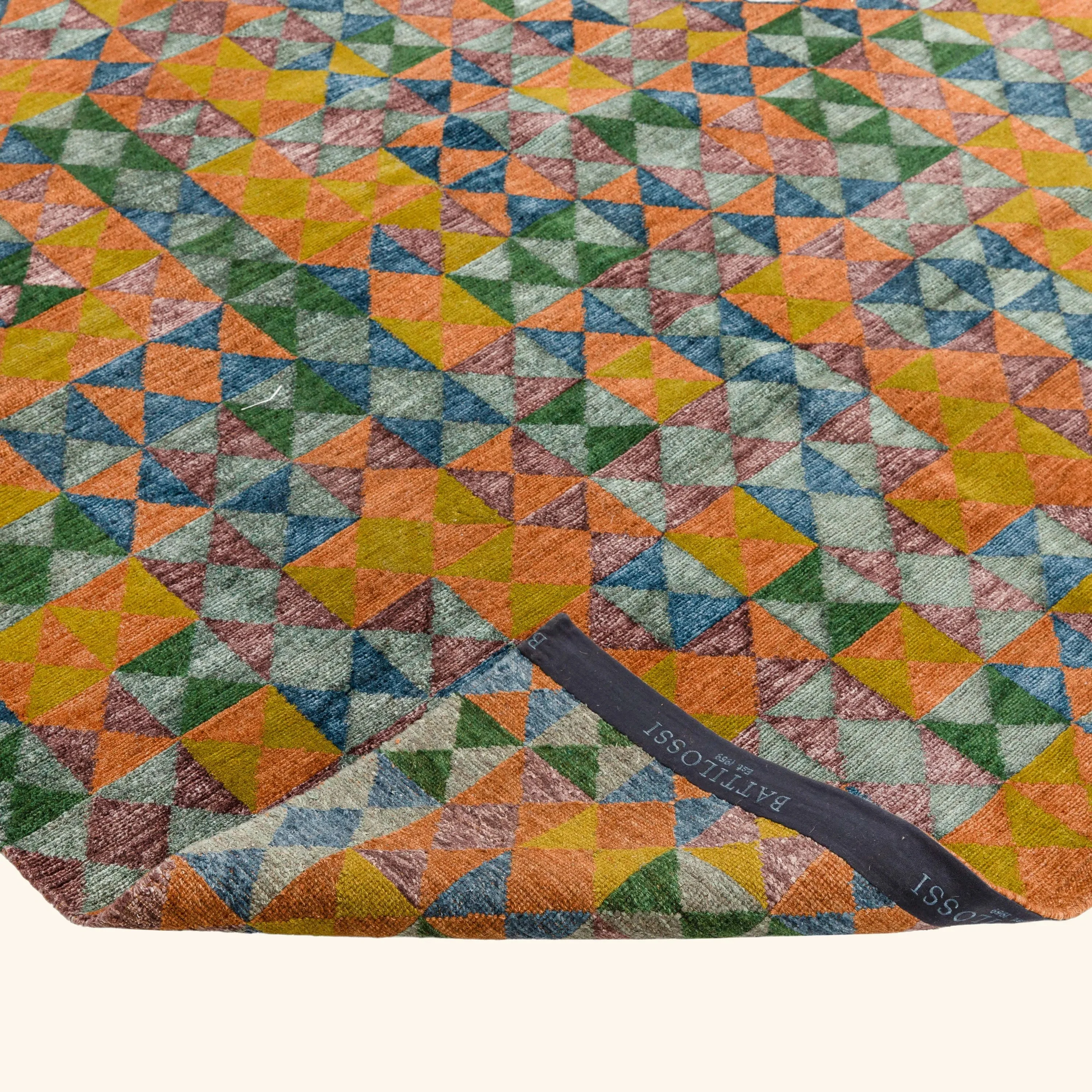 Multicolored Stelle Contemporary Tibetan Wool Silk Blend Rug - 8'11" x 12'2" - Image 5