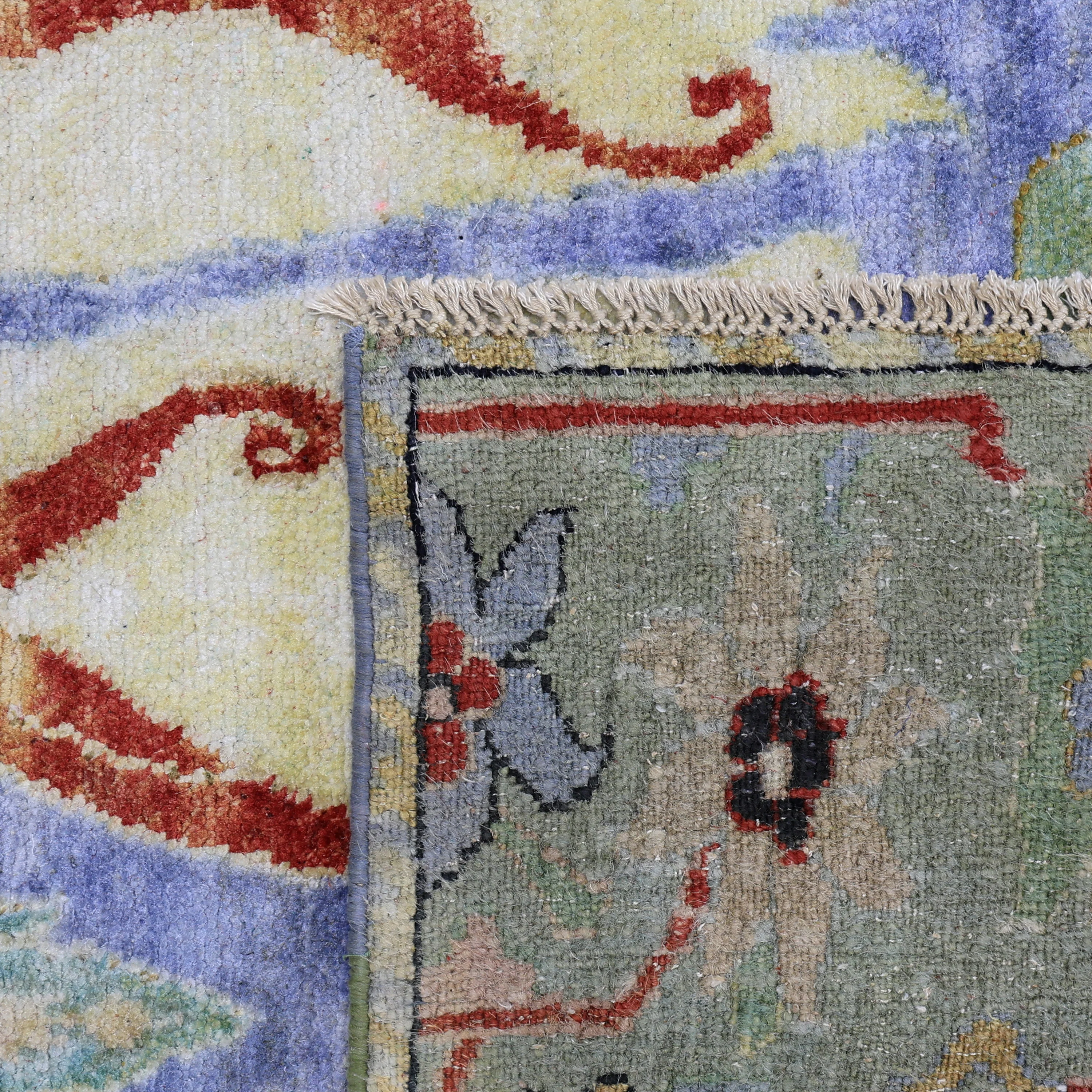 Blue and Green Alchemy Contemporary Silk Rug - 8'11" x 14'7" - Image 6