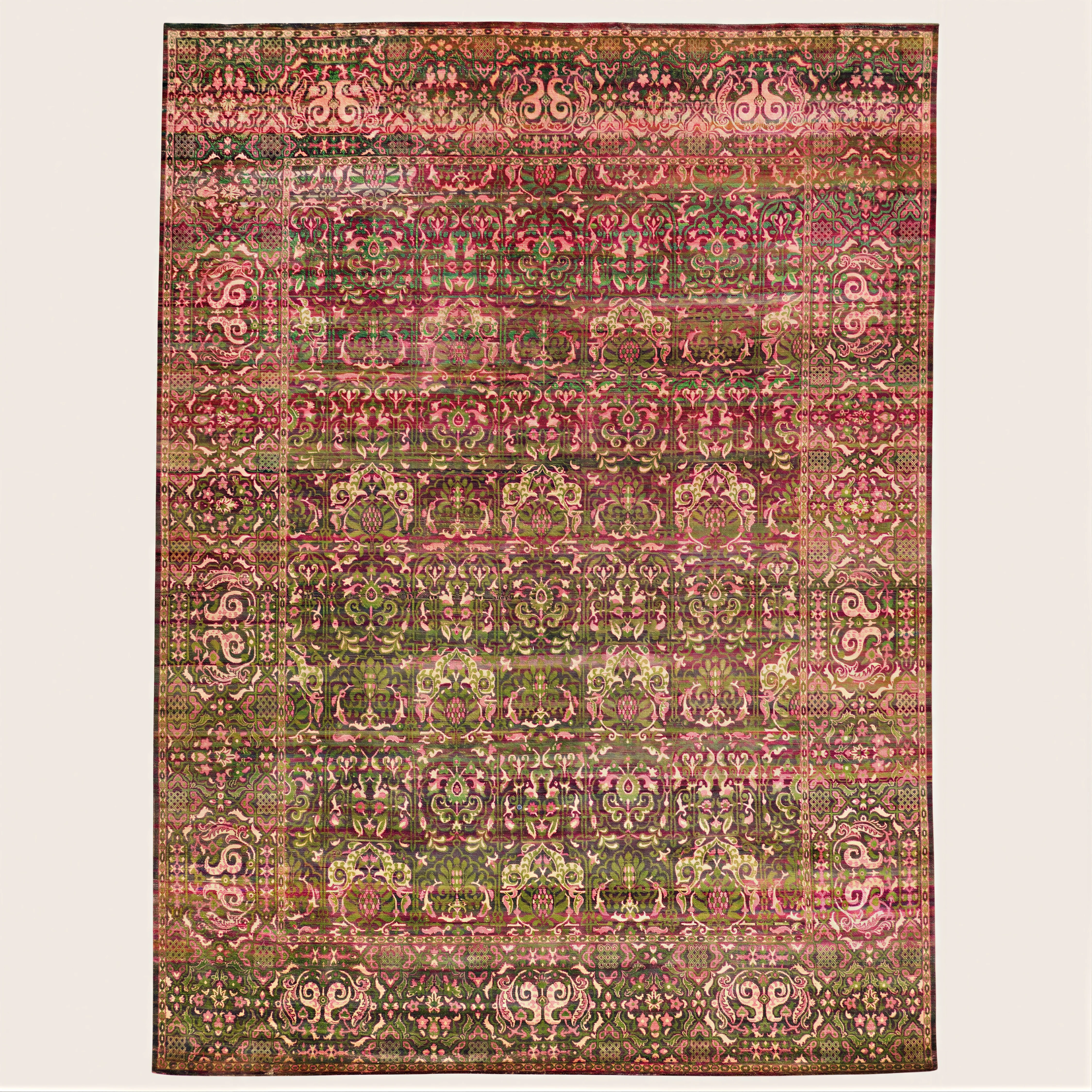 Pink Alchemy Traditional Silk Rug - 9' x 12'2"