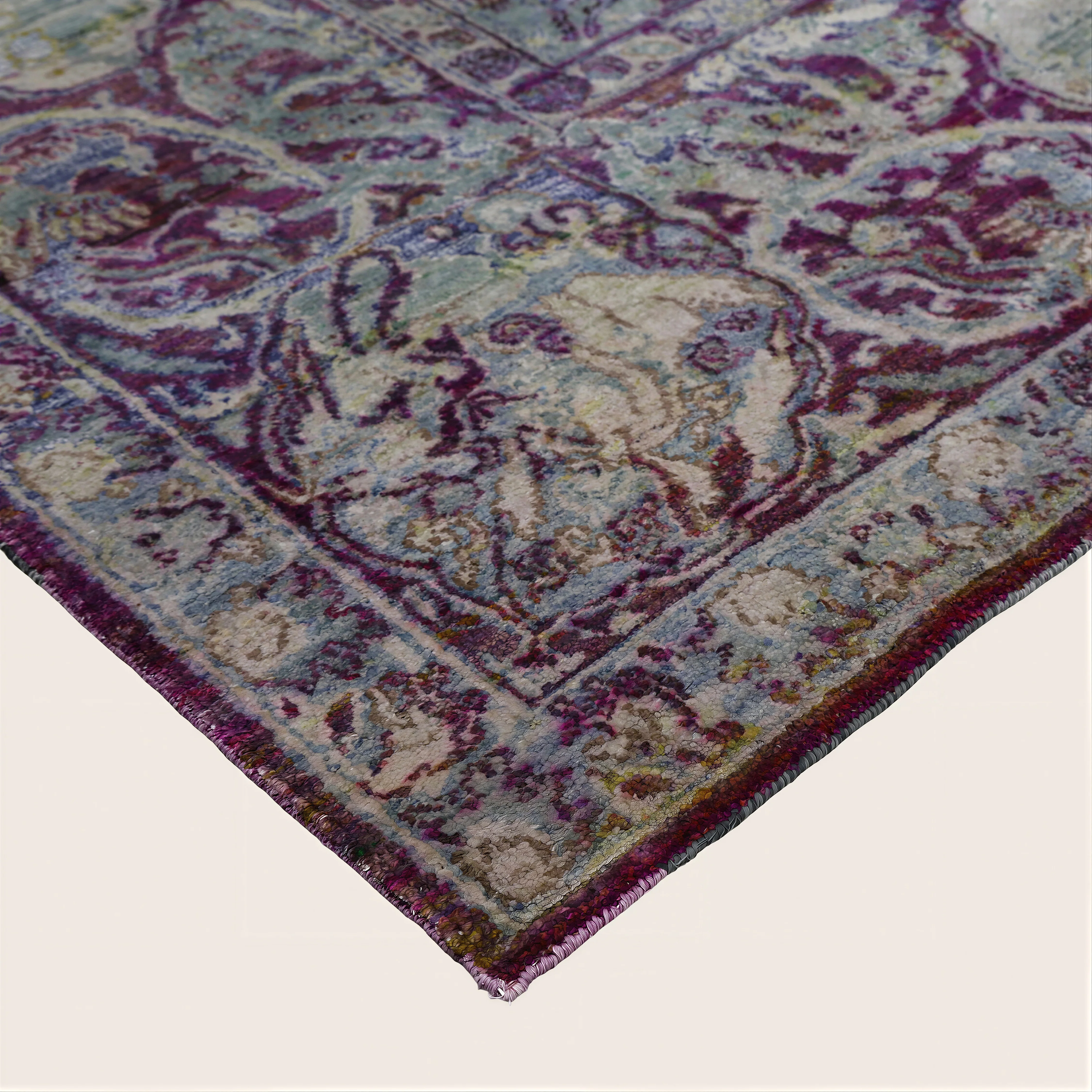 Purple Alchemy Traditional Silk Rug - 7'11" x 9'8" - Image 2