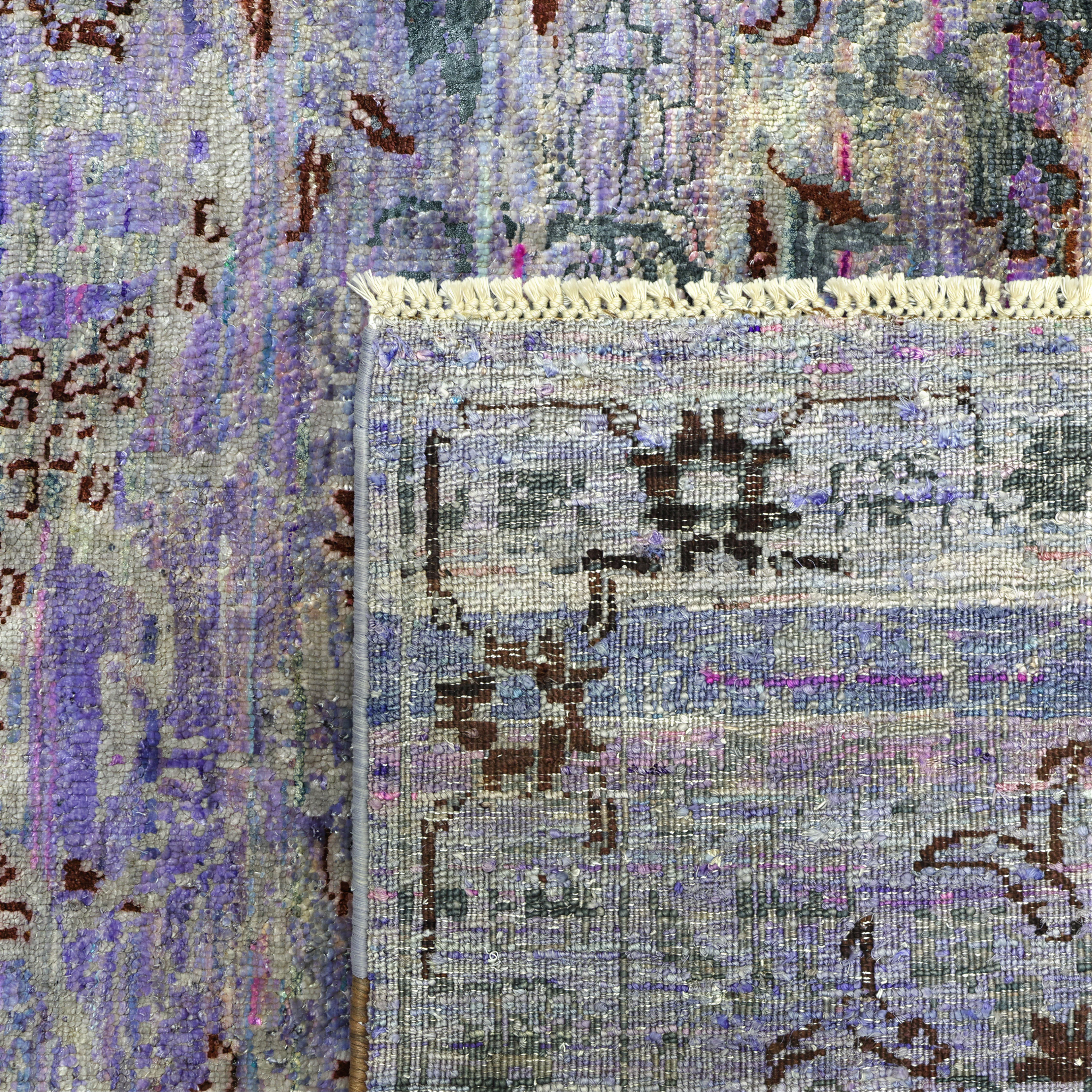 Purple Alchemy Traditional Silk Rug - 9'1" x 11'9" - Image 6