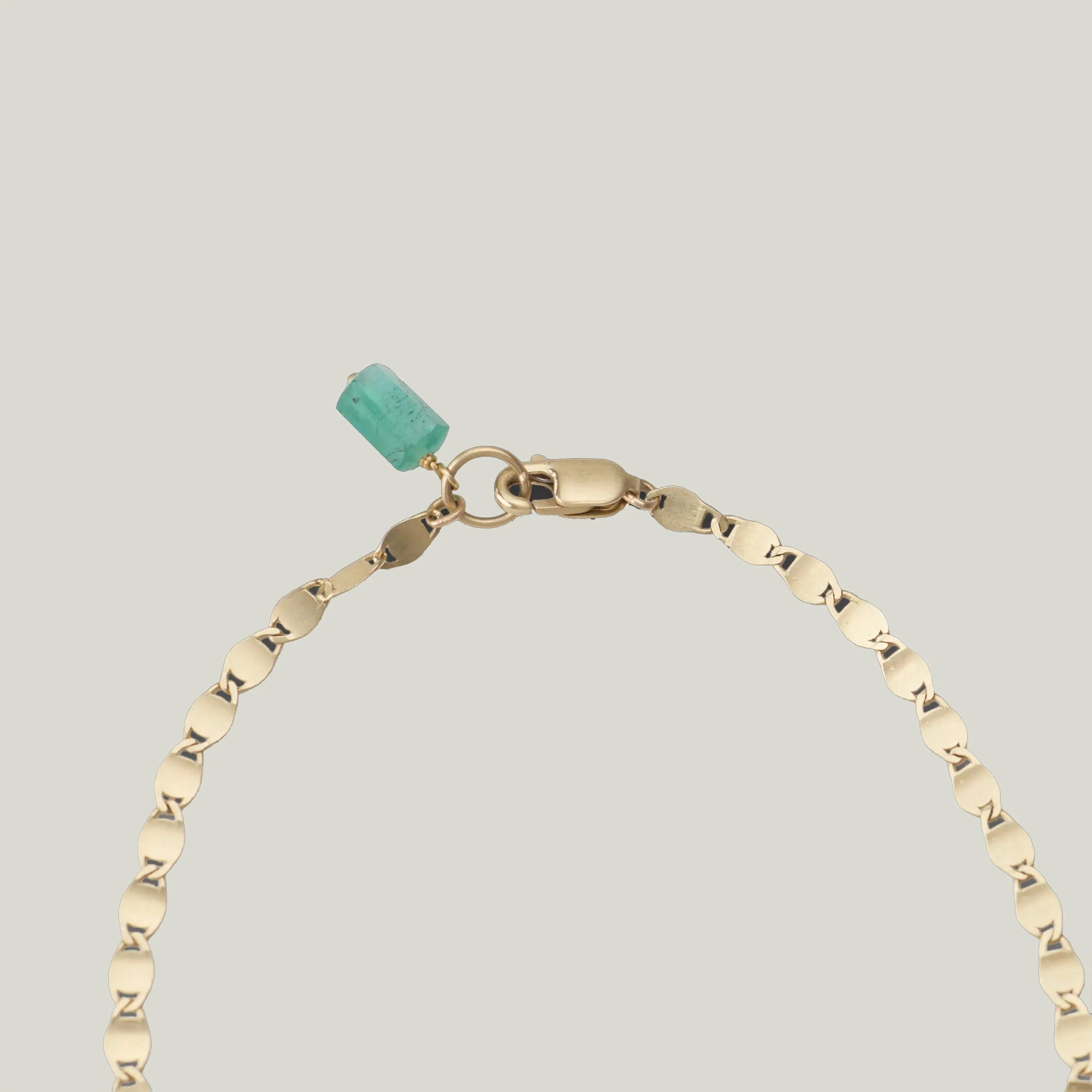 Emerald Crystal & Gold Chain Bracelet - Image 3