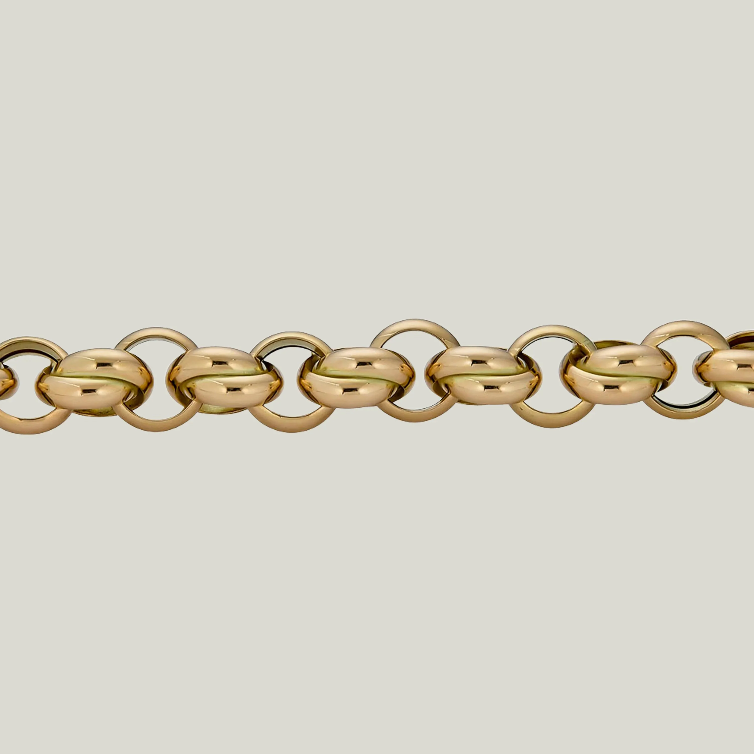 14K Yellow Gold Chunky Round Link Bracelet - Image 2