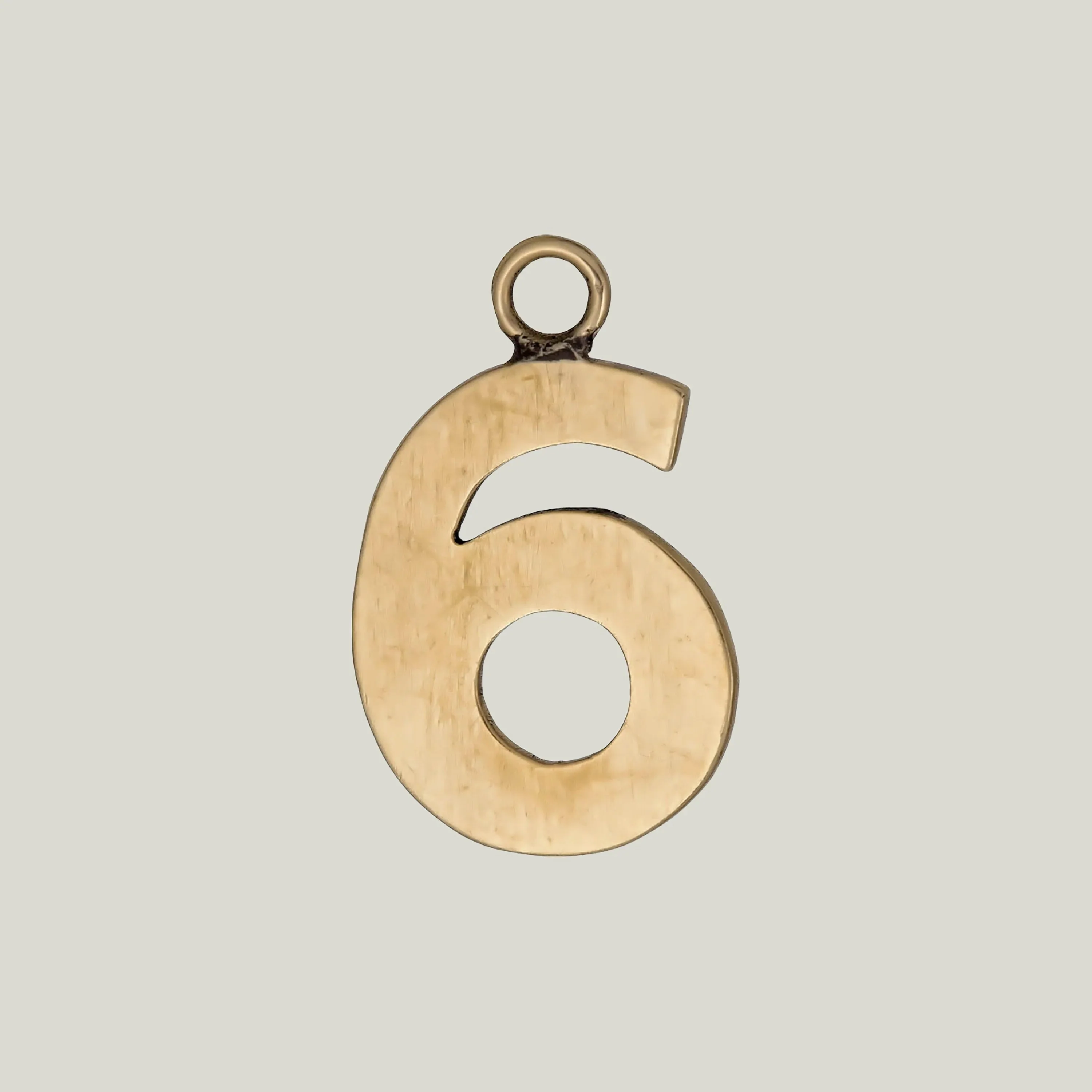 14K Yellow Gold Pendant with Bold "6" Motif - Crafted in 1960