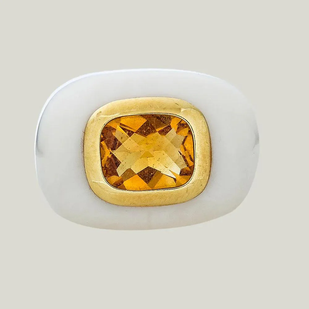 Contemporary 14K Yellow Gold Citrine Ring