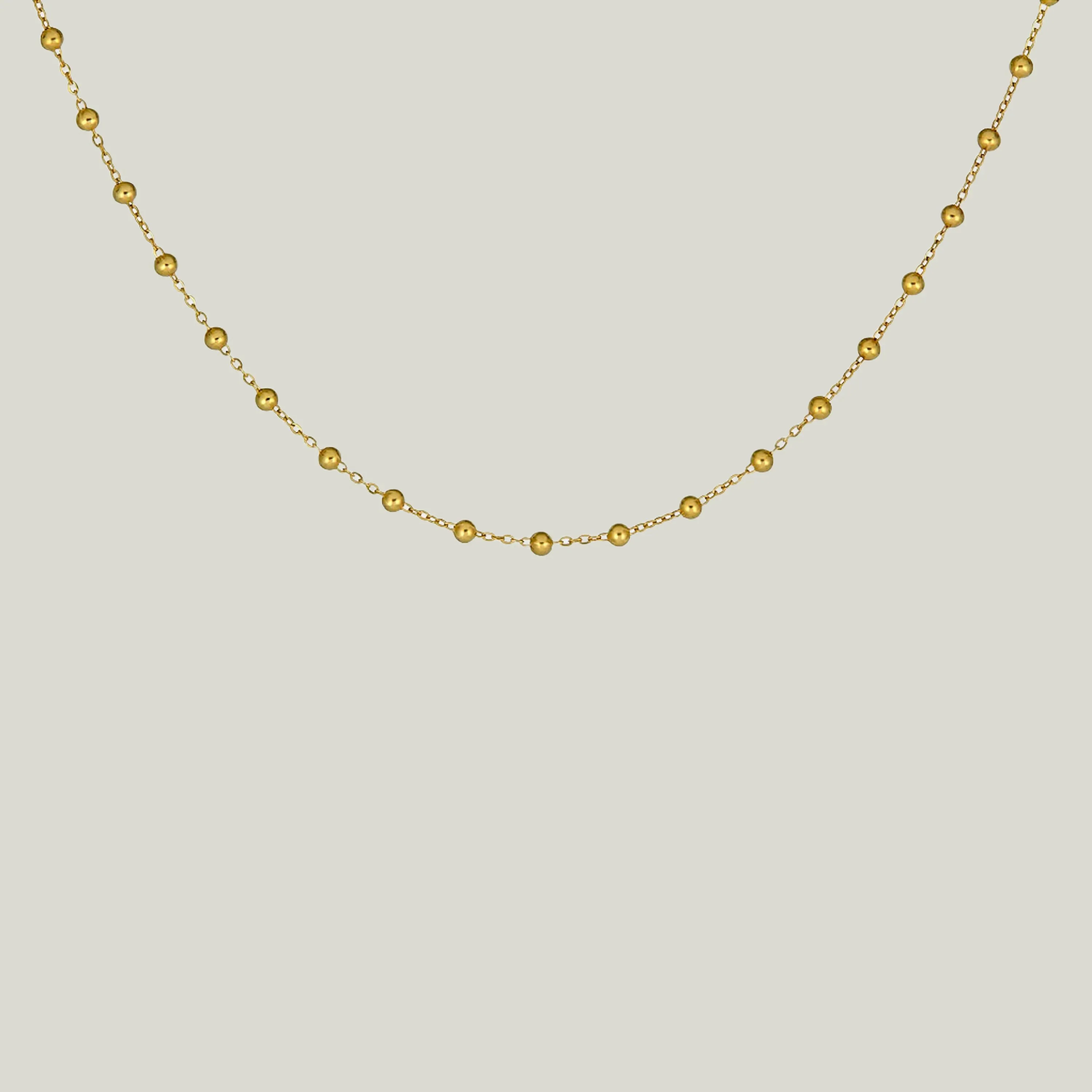14KYG Mini Saturn Gold Ball Station Chain - Image 2