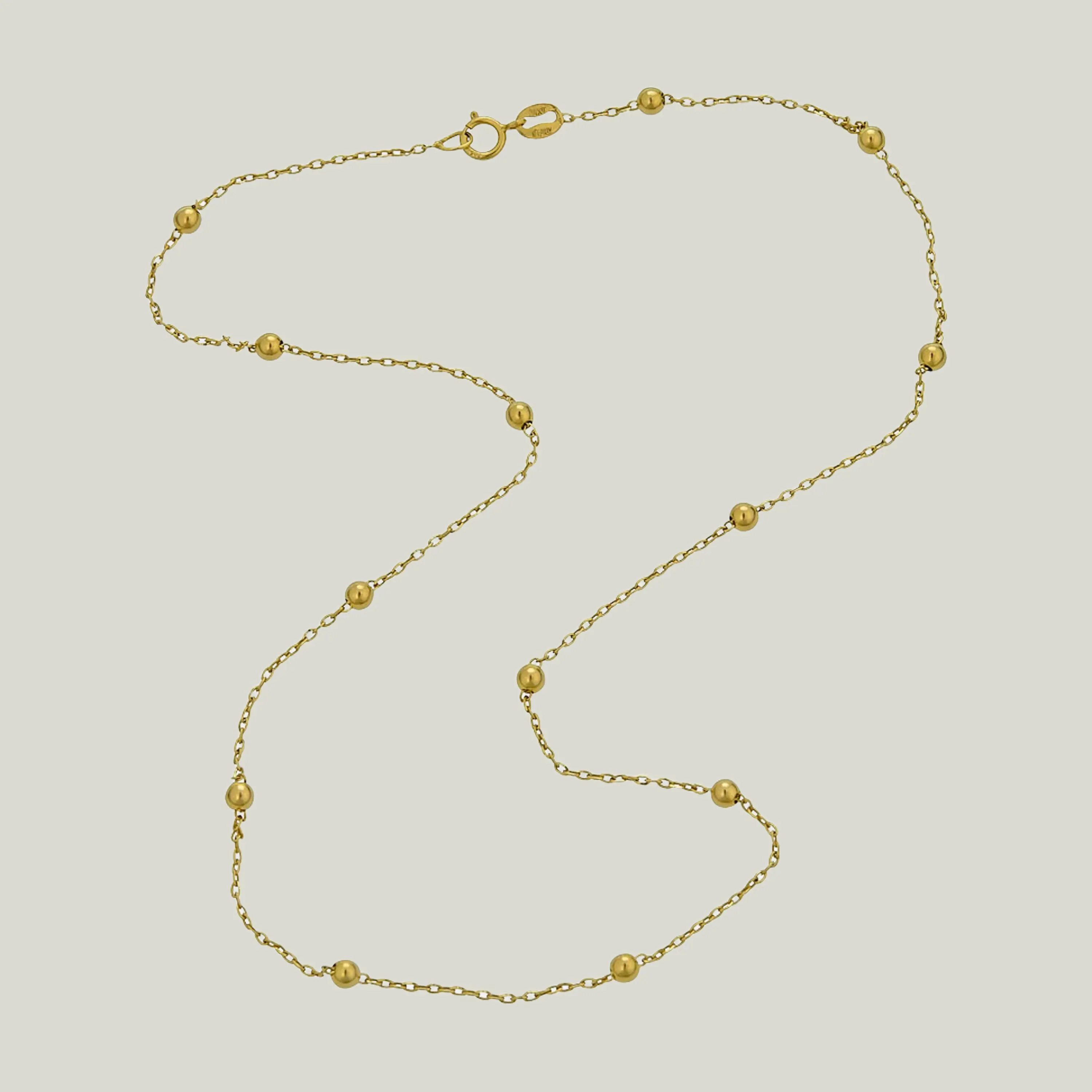 14KYG Saturn Gold Ball Station Chain