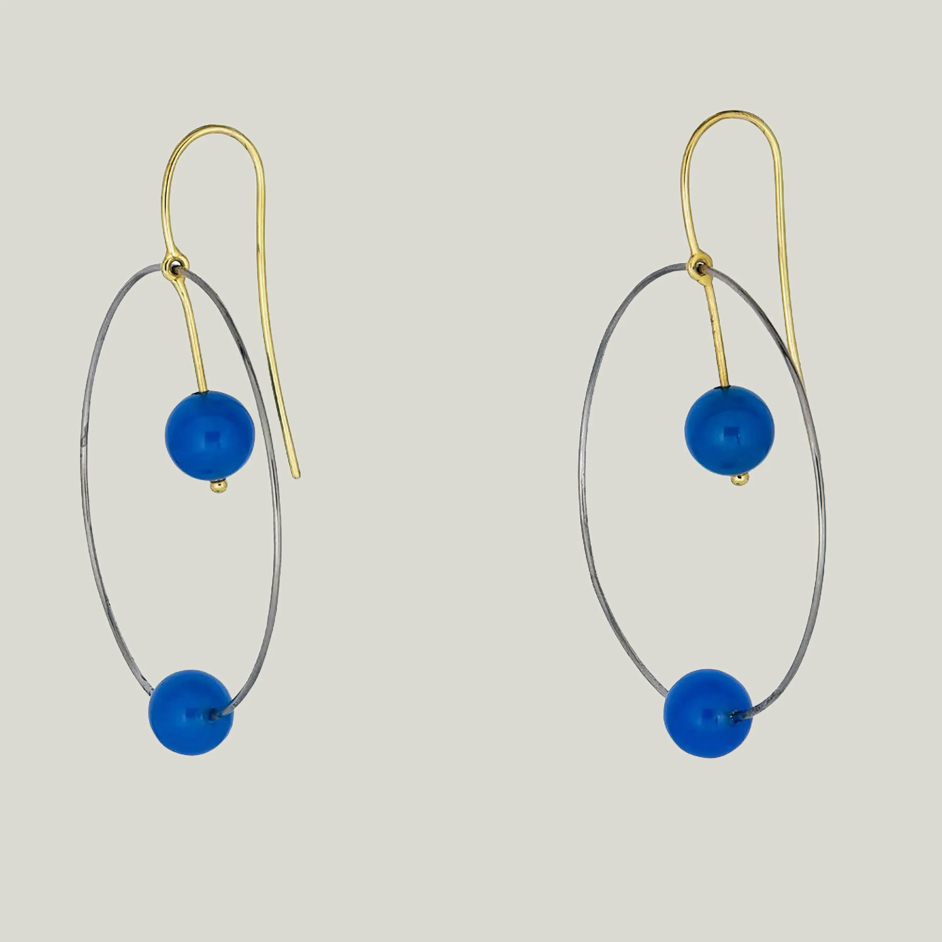 Blue Chalcedony Concentric Earrings - Image 3