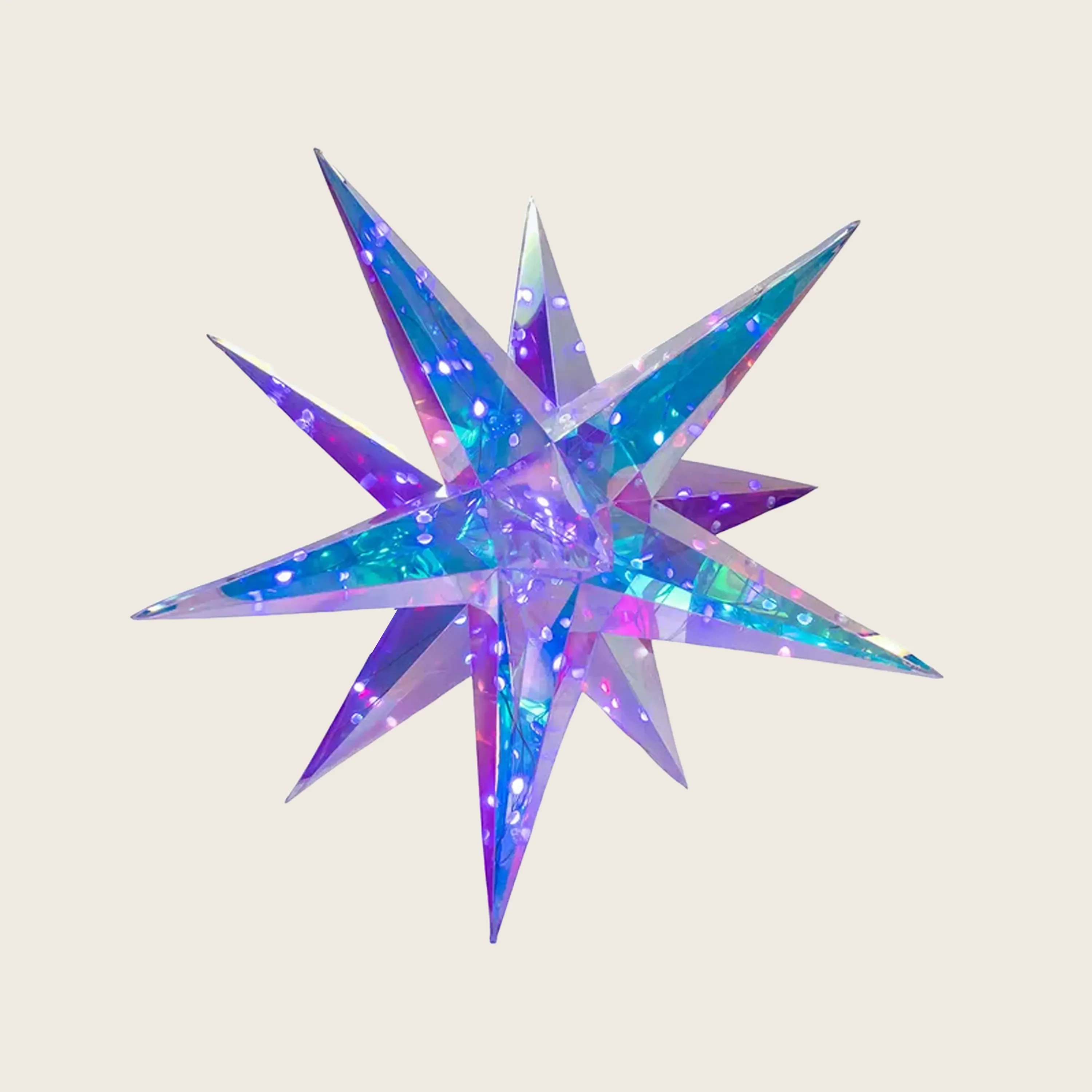 19.25" Lighted Iridescence Holographic Starburst + Remote - Image 2