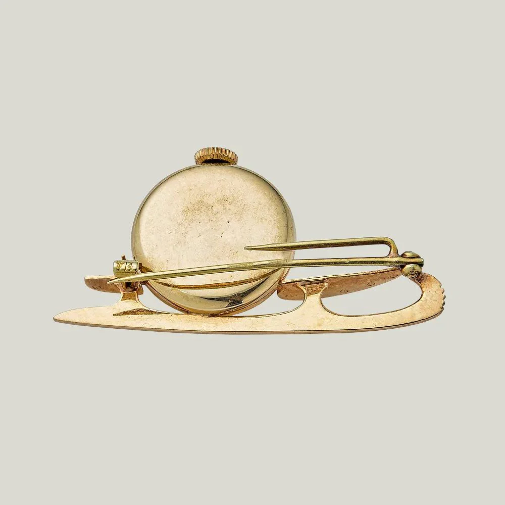 1950s Tiffany & Co. 18K Yellow Gold Watch Pin - Image 2