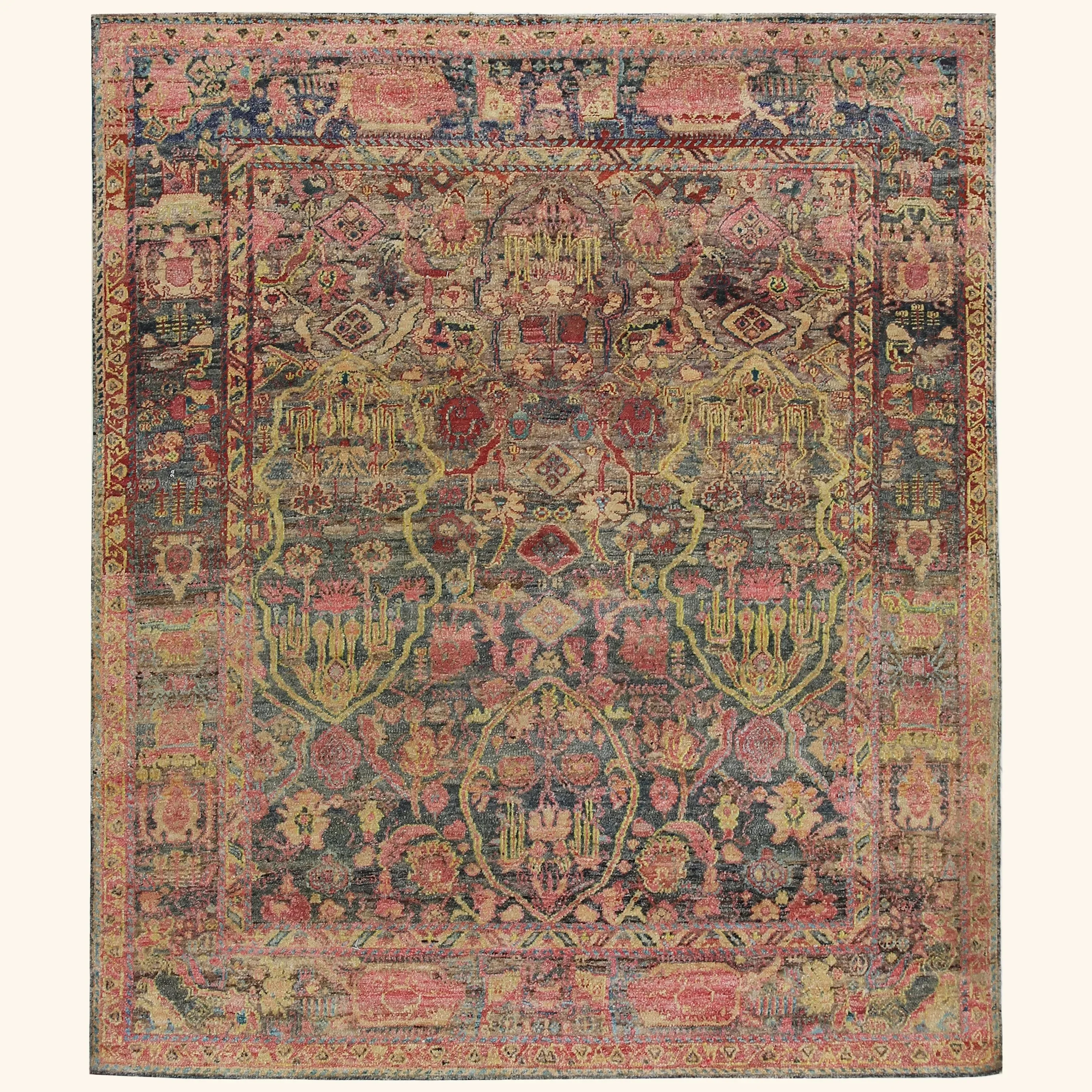 Multicolored Alchemy Transitional Silk Rug - 7'11" x 9'2"