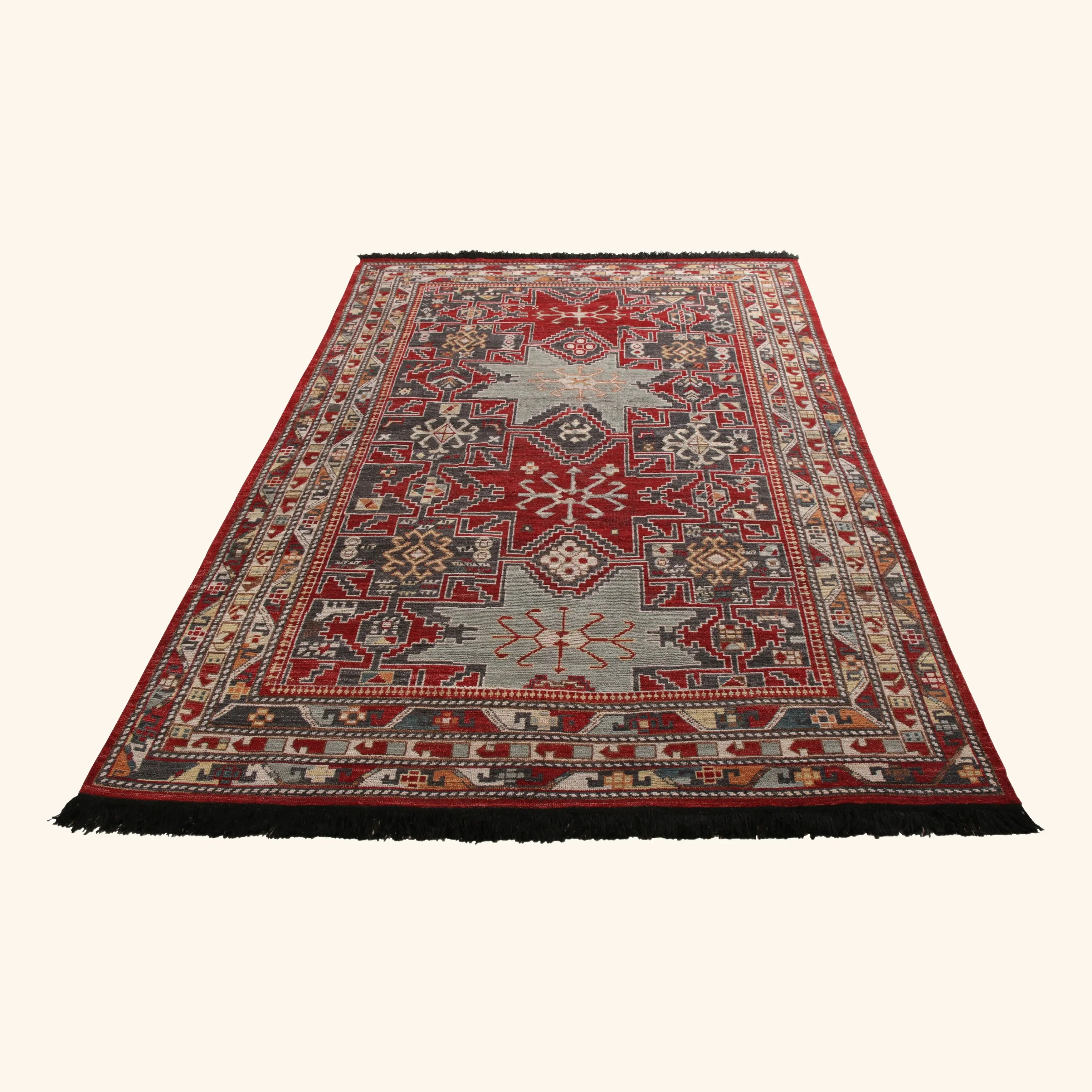 Red Traditional Wool Rug - 6' x 8'10" - Image 3
