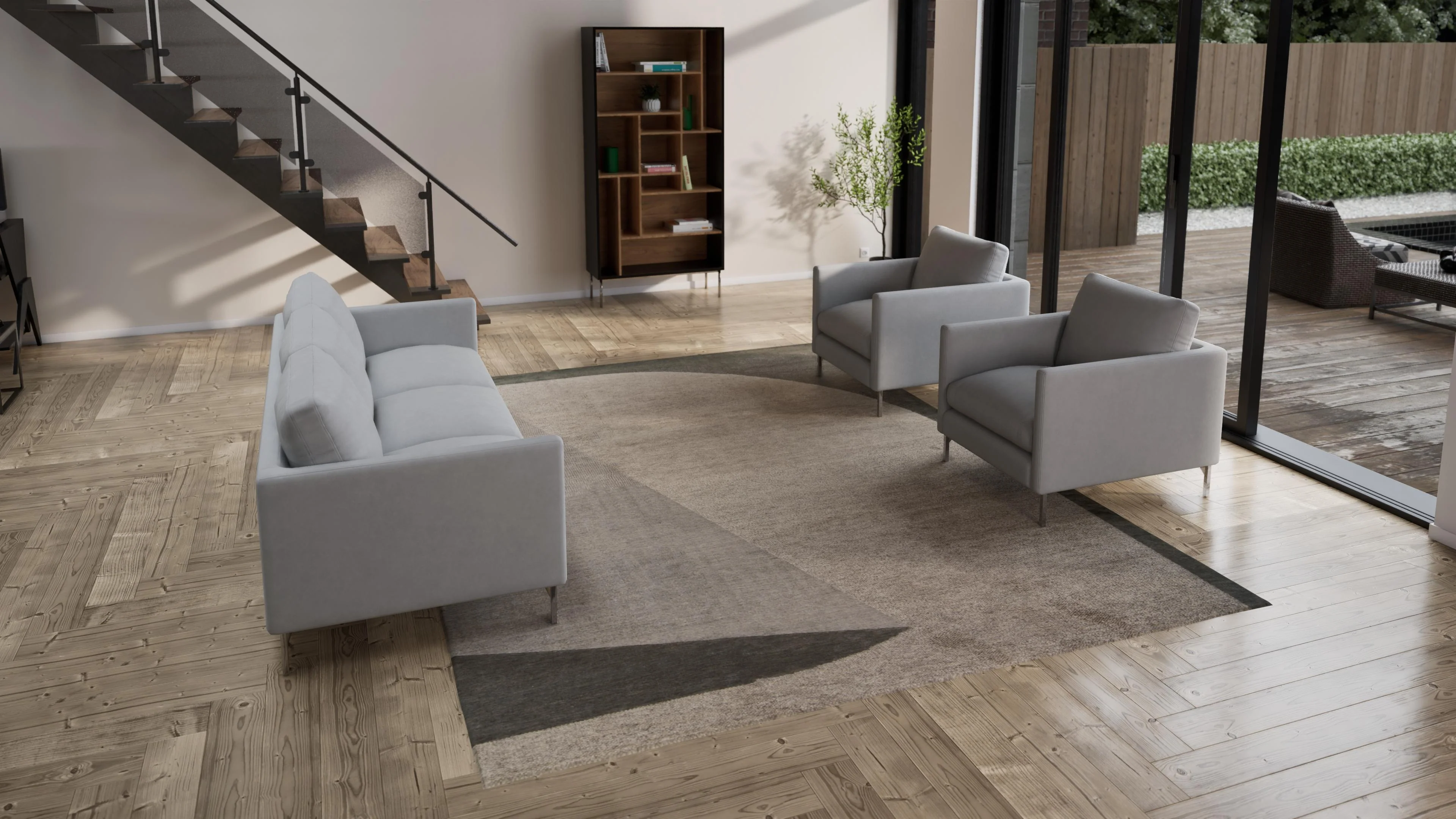 Grey Stelle Contemporary Tibetan Wool Rug - 9'3" x 12'1" - Image 3