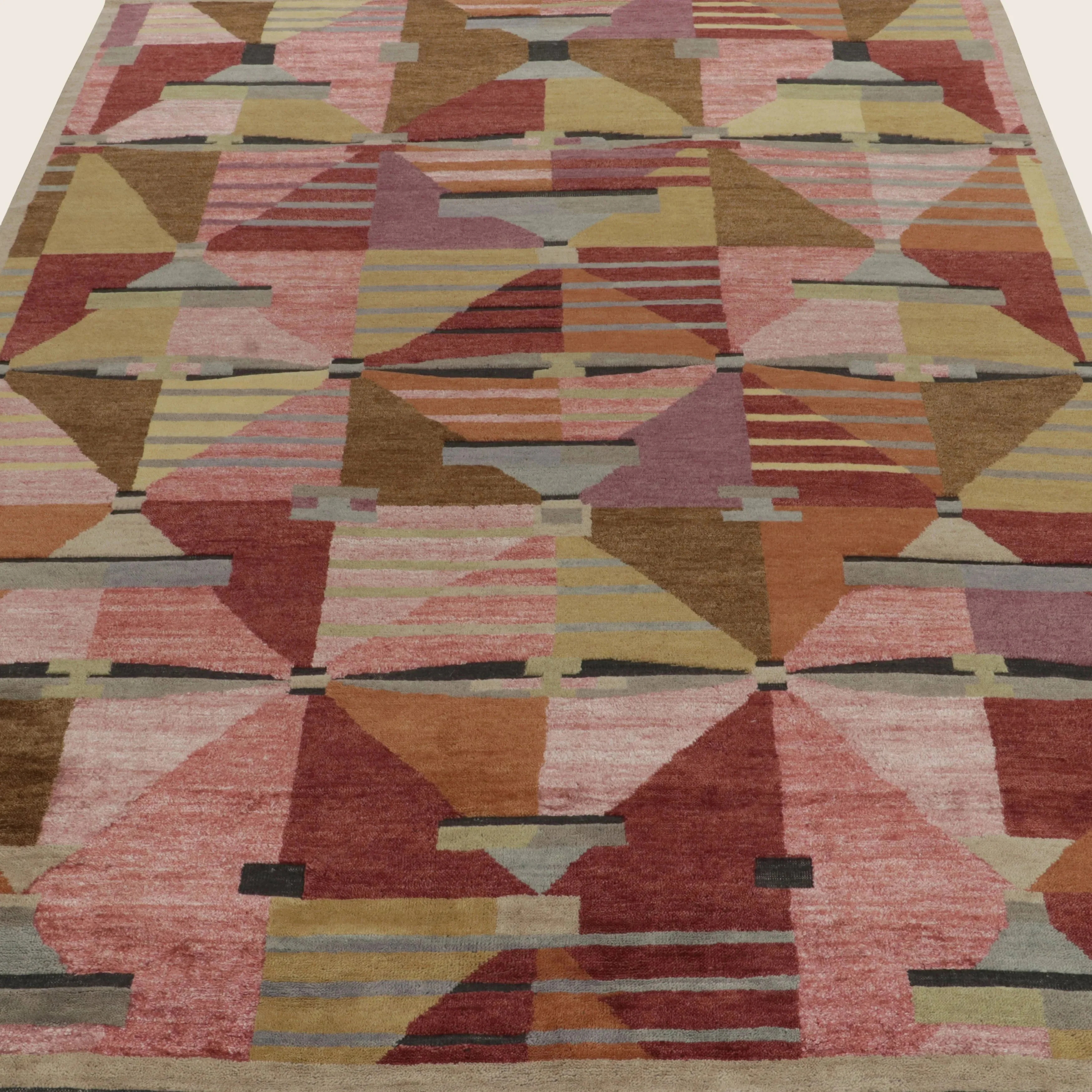 Pink Modern Wool Rug - 8'11" x 11'10" - Image 4