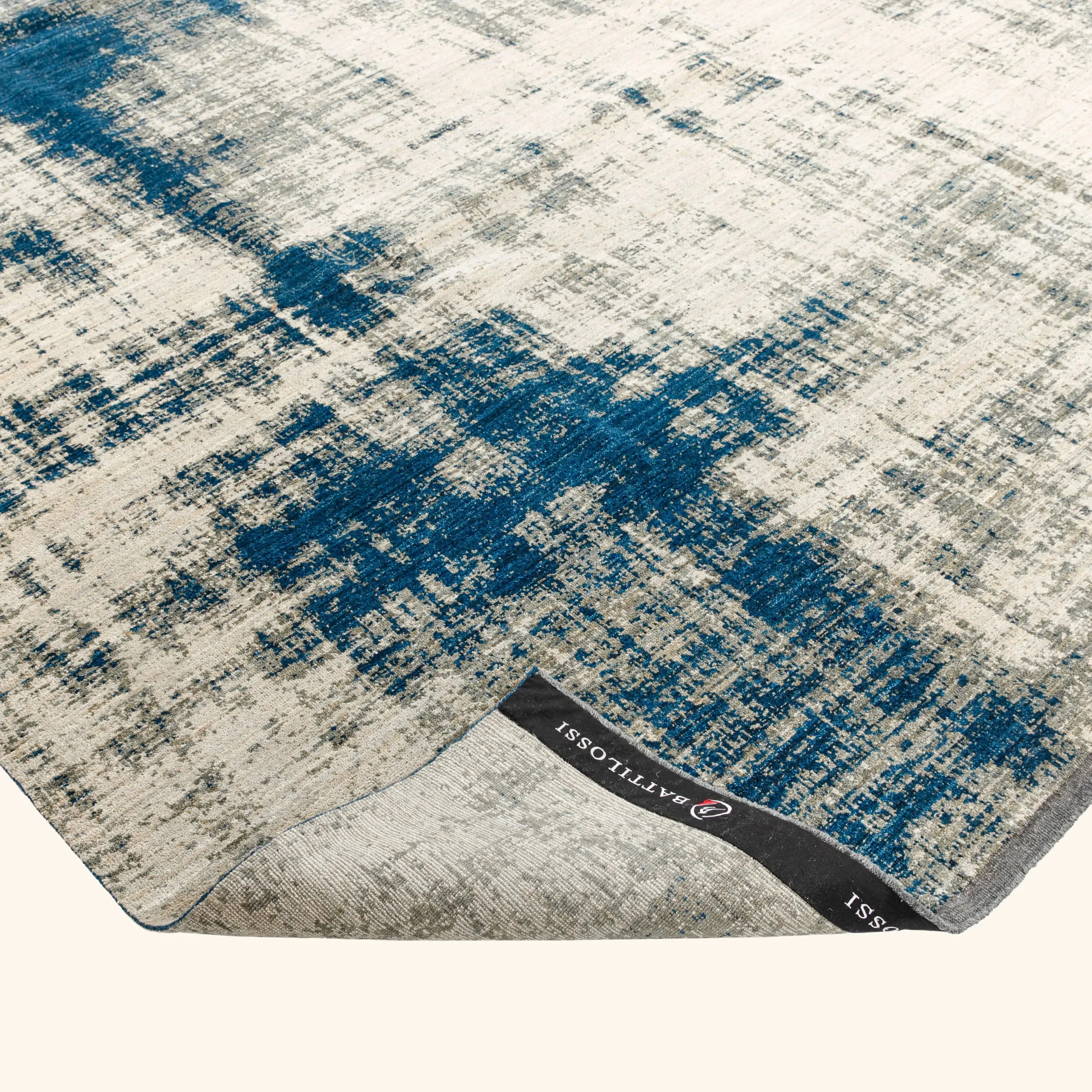 Blue & Green Stelle Distressed Contemporary Wool Rug - 9' x 12'5" - Image 4