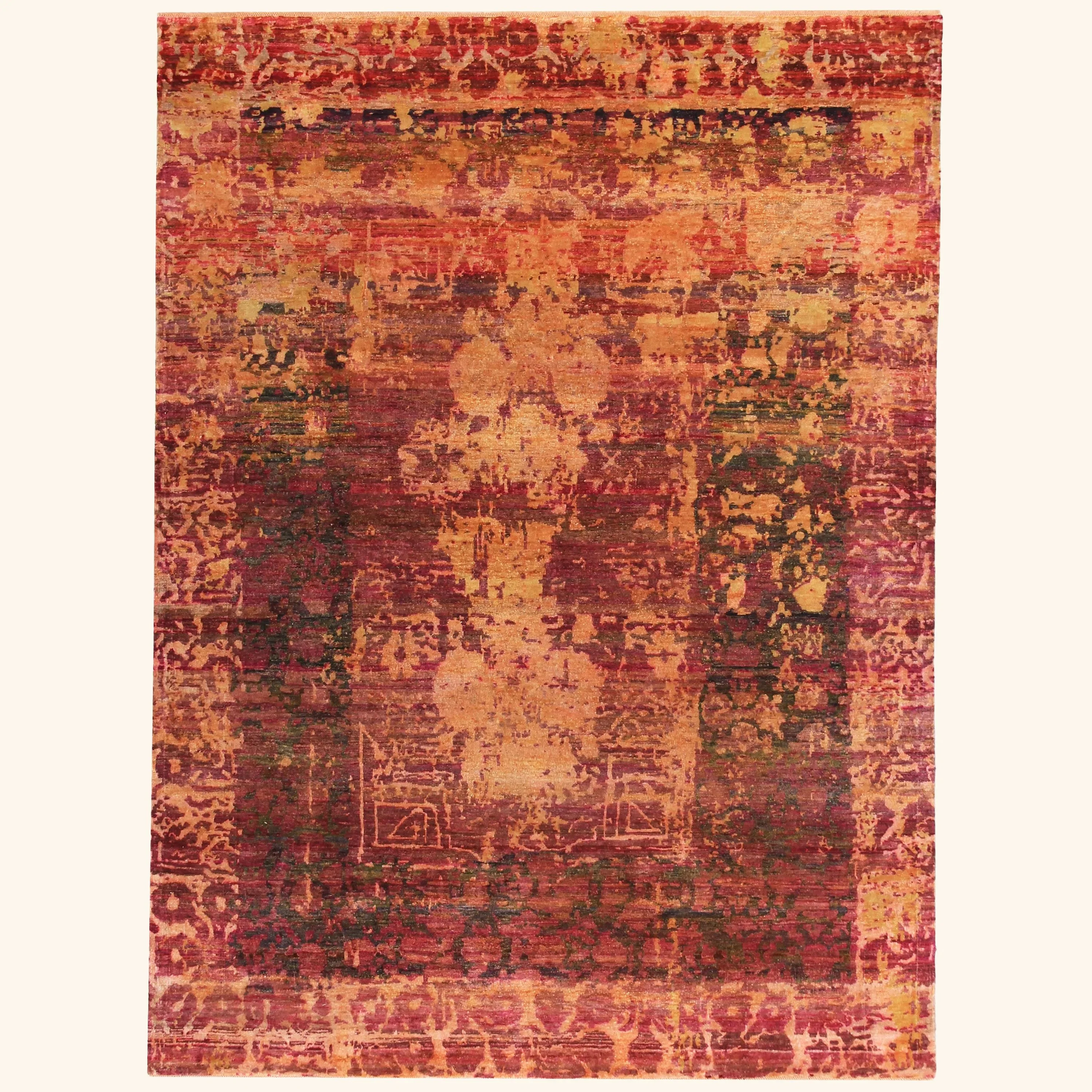 Red Alchemy Transitional Silk Rug - 7'6" x 10'4"