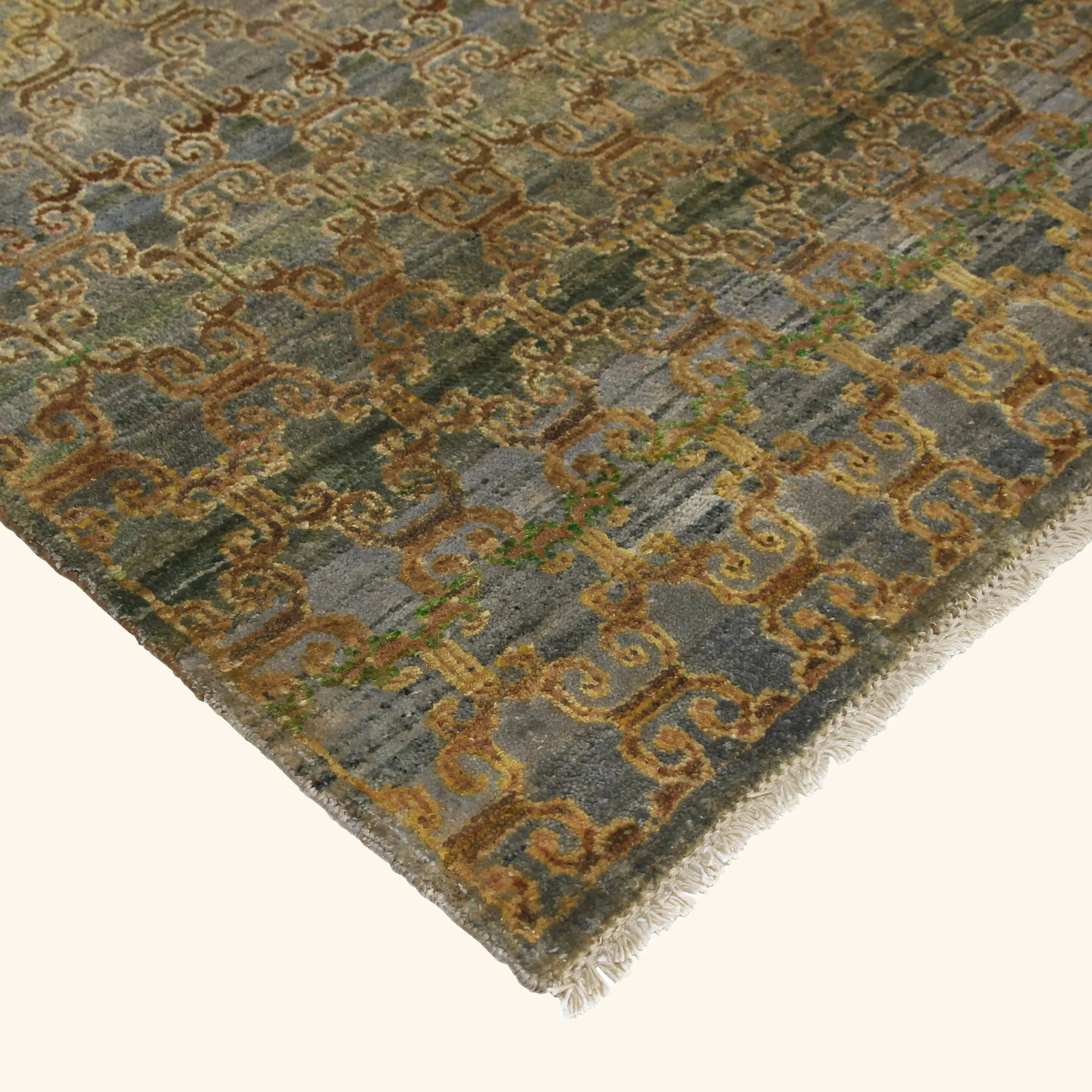 Brown Alchemy Transitional Silk Wool Blend Rug - 6'0" x 8'11" - Image 4