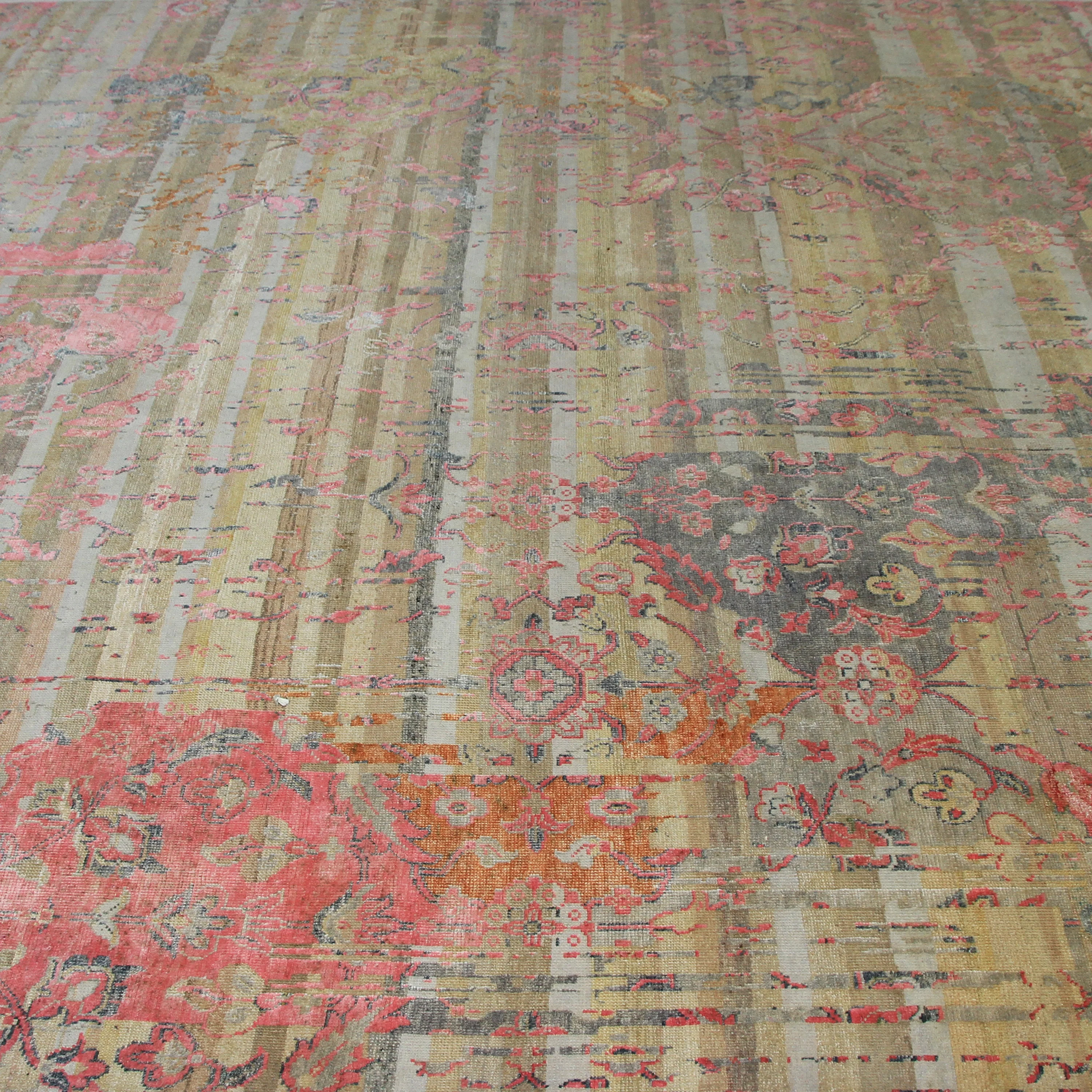 Gold Alchmey Transitional Wool Silk Blend Rug - 9'1" x 12' - Image 2