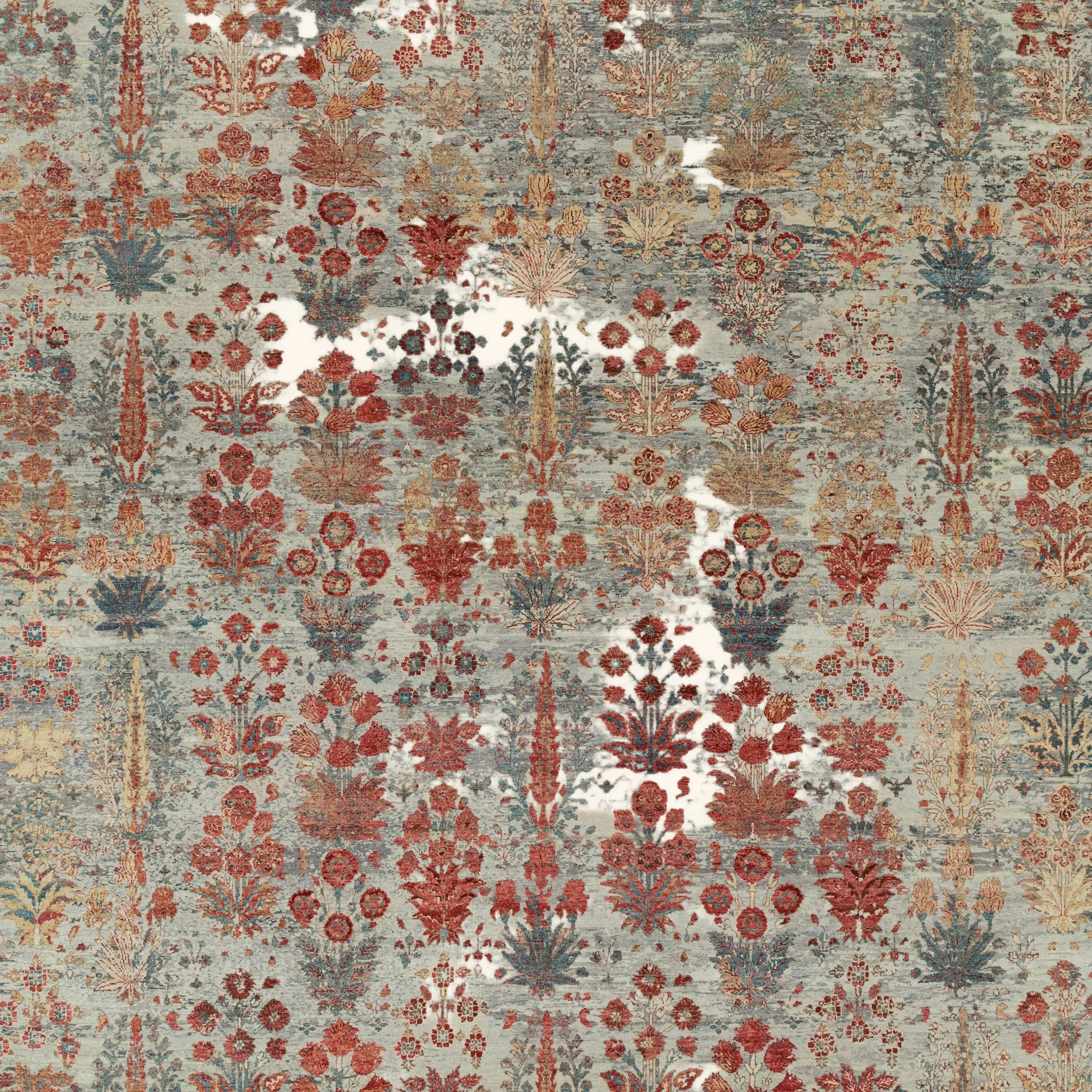 Red Transitional Wool Lurex Blend Rug - 8'1" x 10' - Image 3