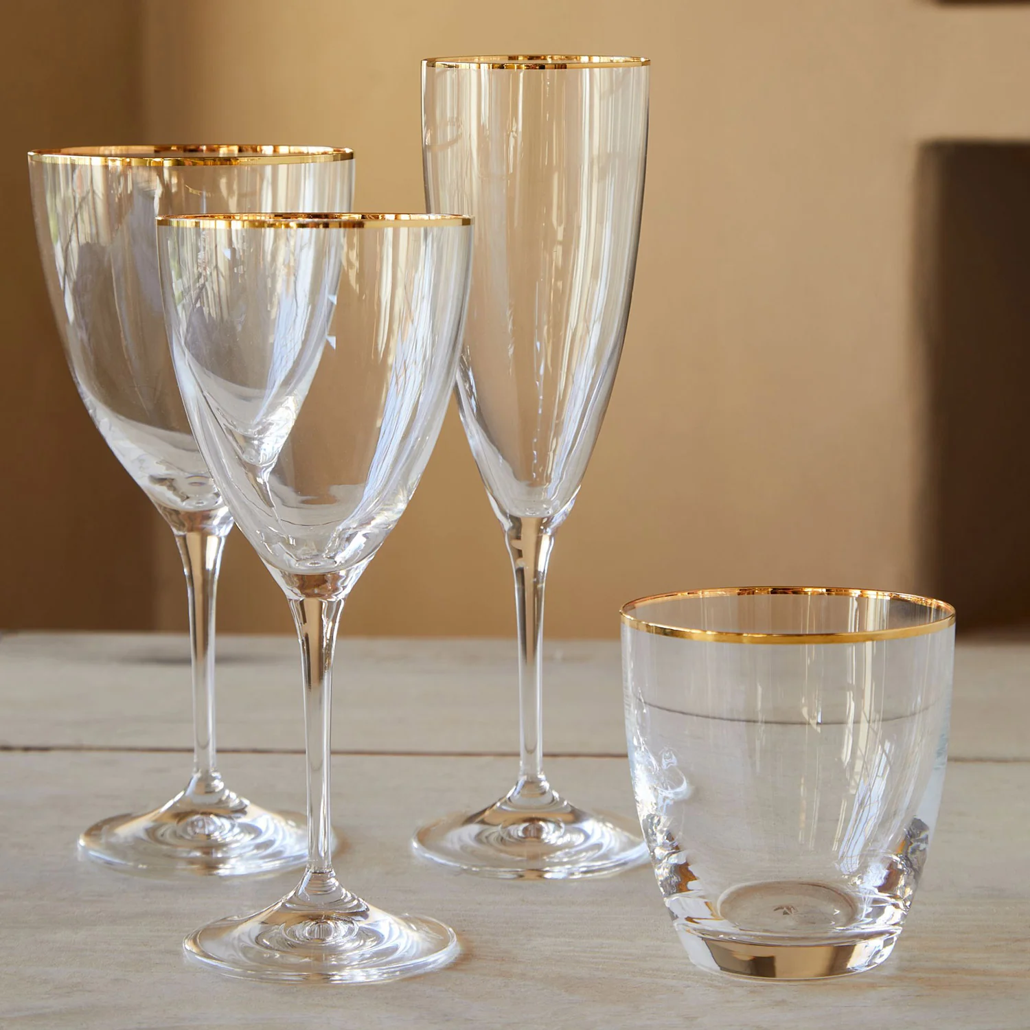 Sensa Flute with Golden Rim, Set of 6 - Image 2