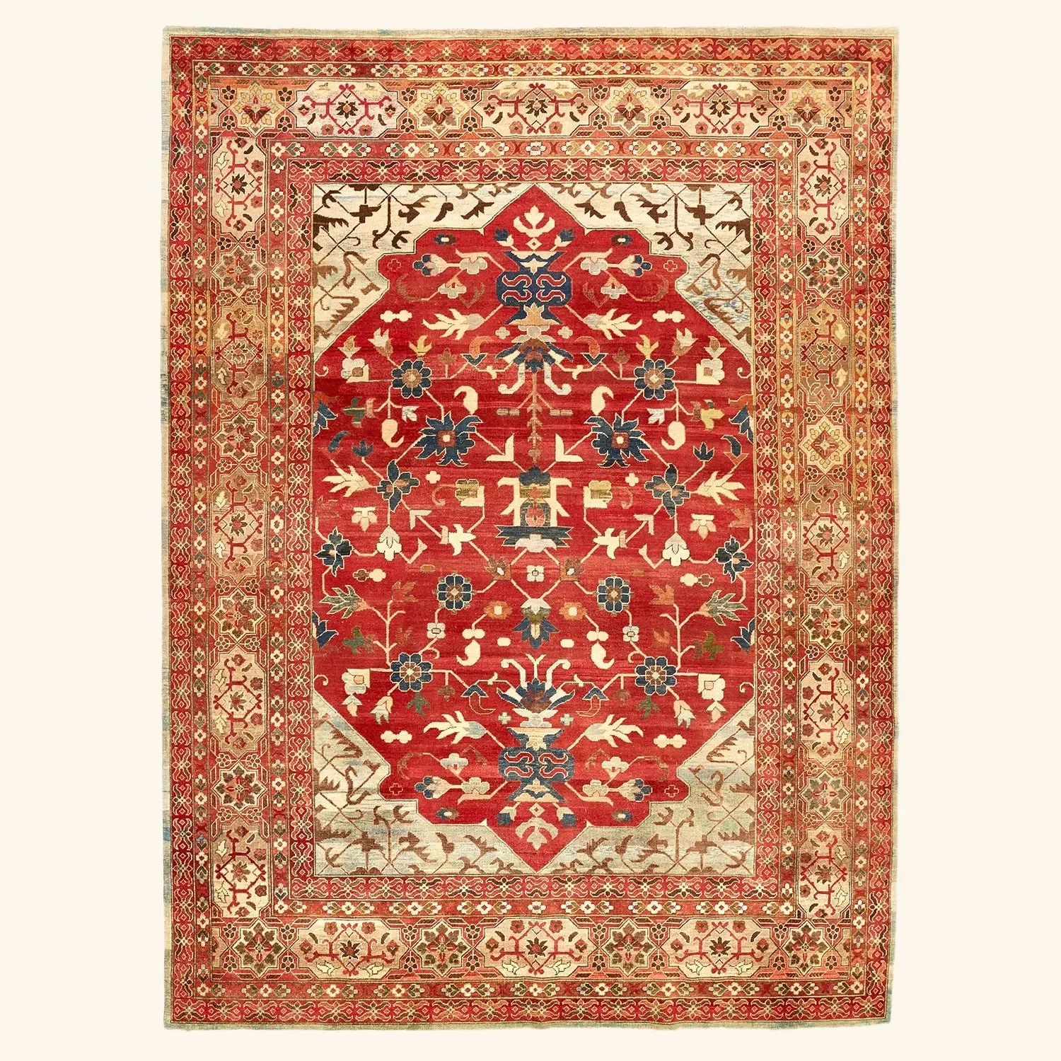 Red Traditional Wool Rug - 10' x 13'8"
