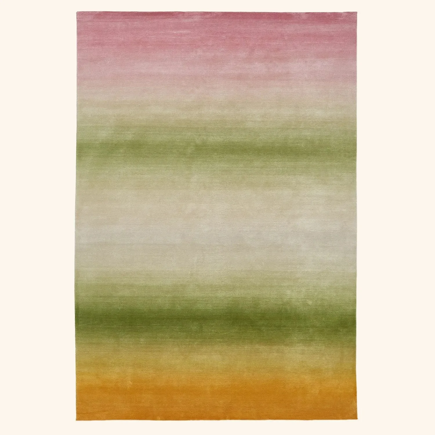 Multicolored Modern Tibetan Silk Rug - 6' x 9'