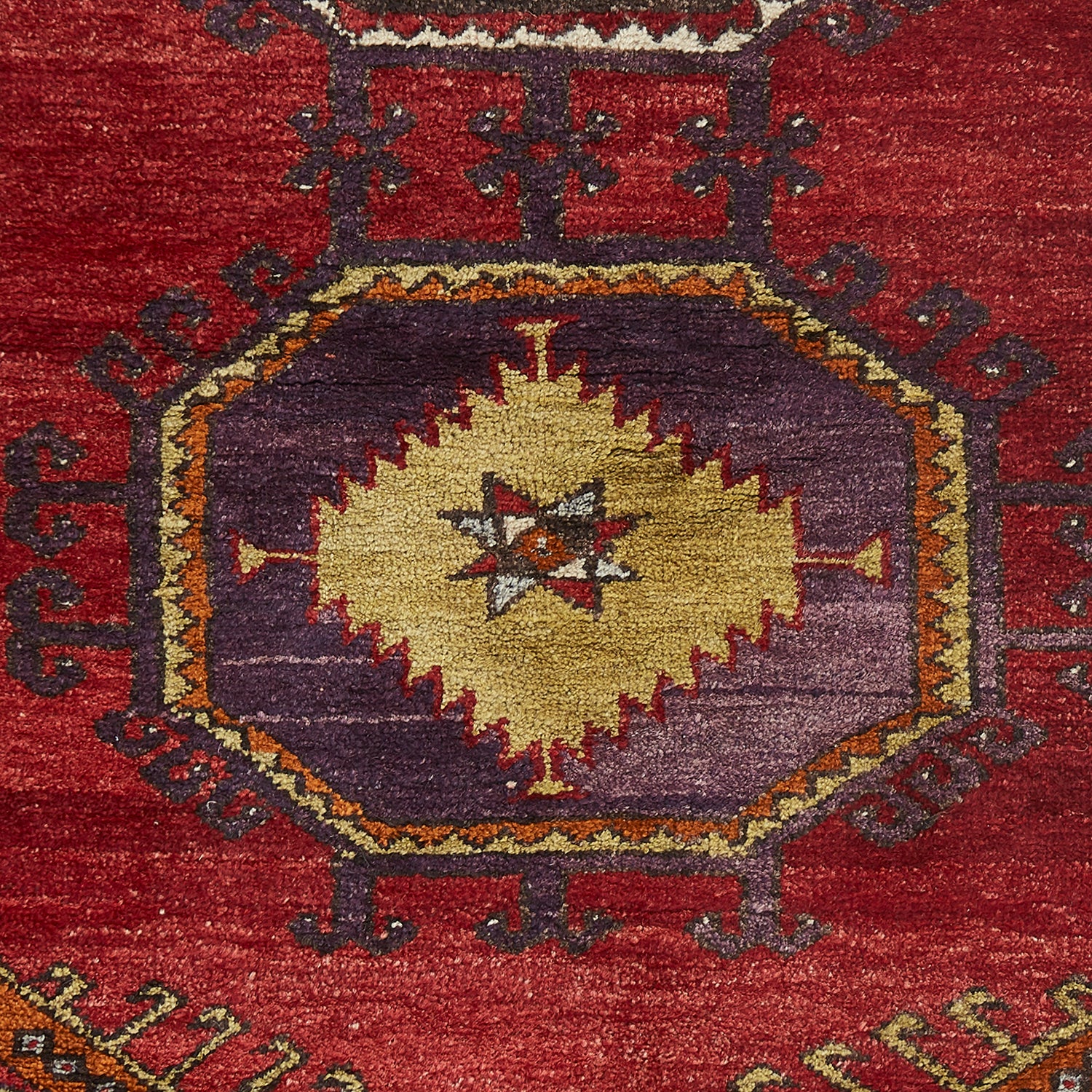 Red Vintage Kazak Wool Rug - 3'5" x 5'5" - Image 2