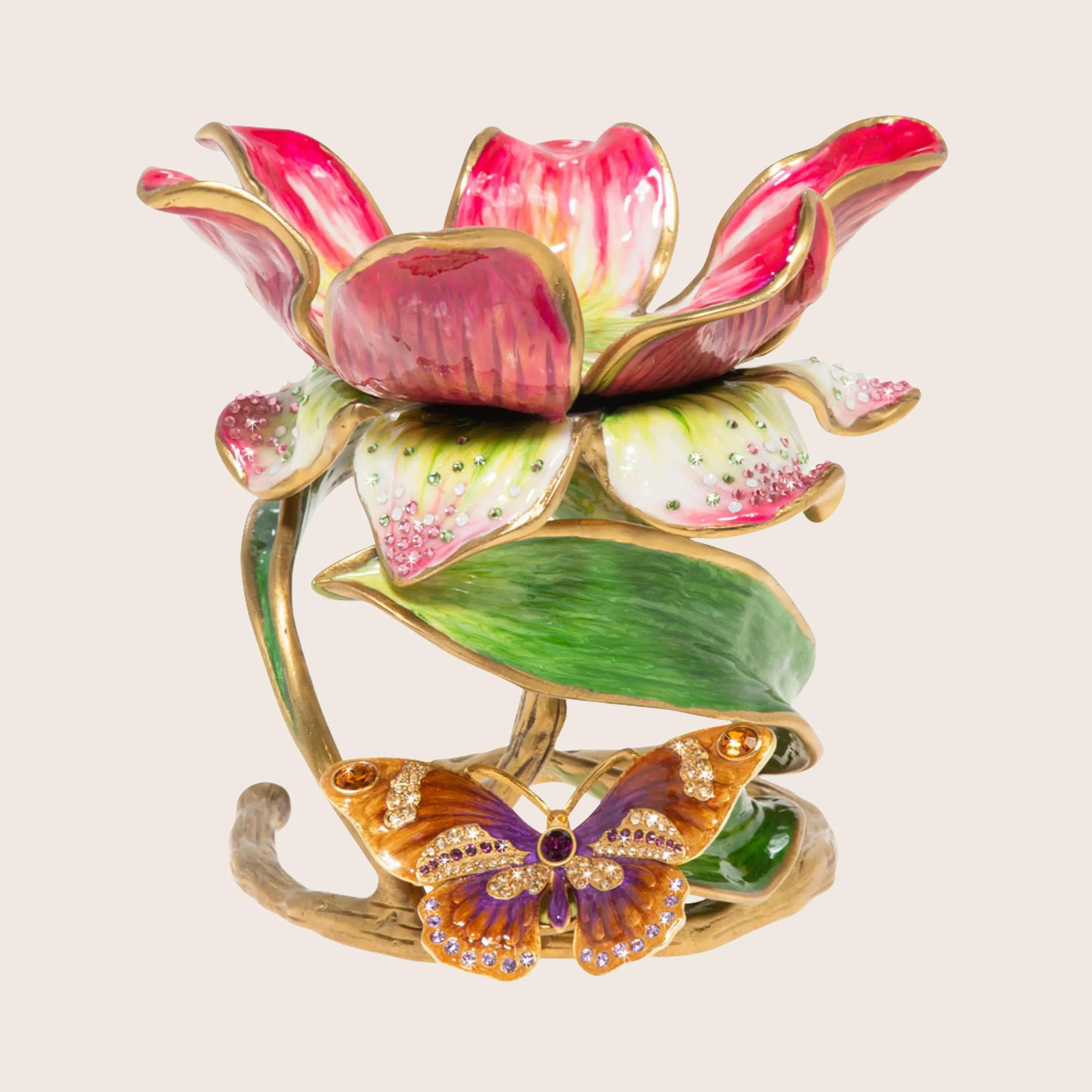 Aimee Floral Pillar Candle Holder - Image 2