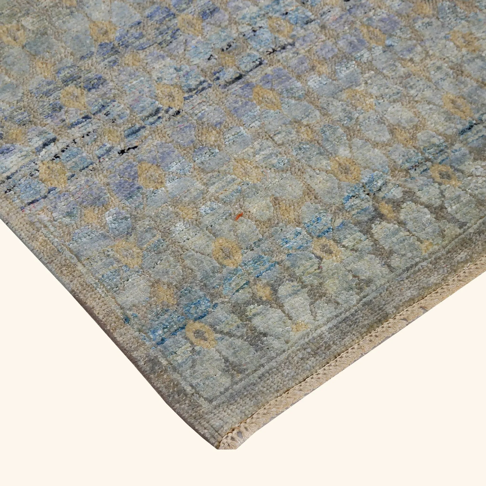 Green Transitional Wool Silk Blend Runner - 3'1" x 20'10" - Image 5