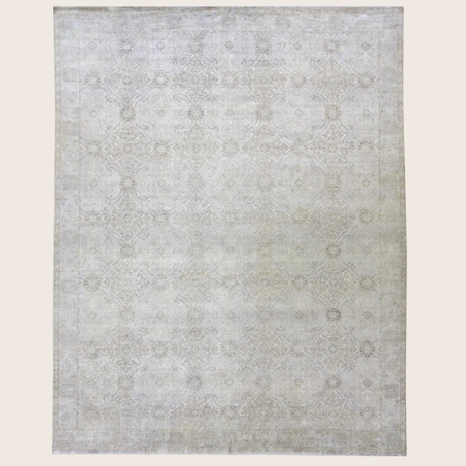 Blue Transitional Silk Rug - 12' x 15'7"