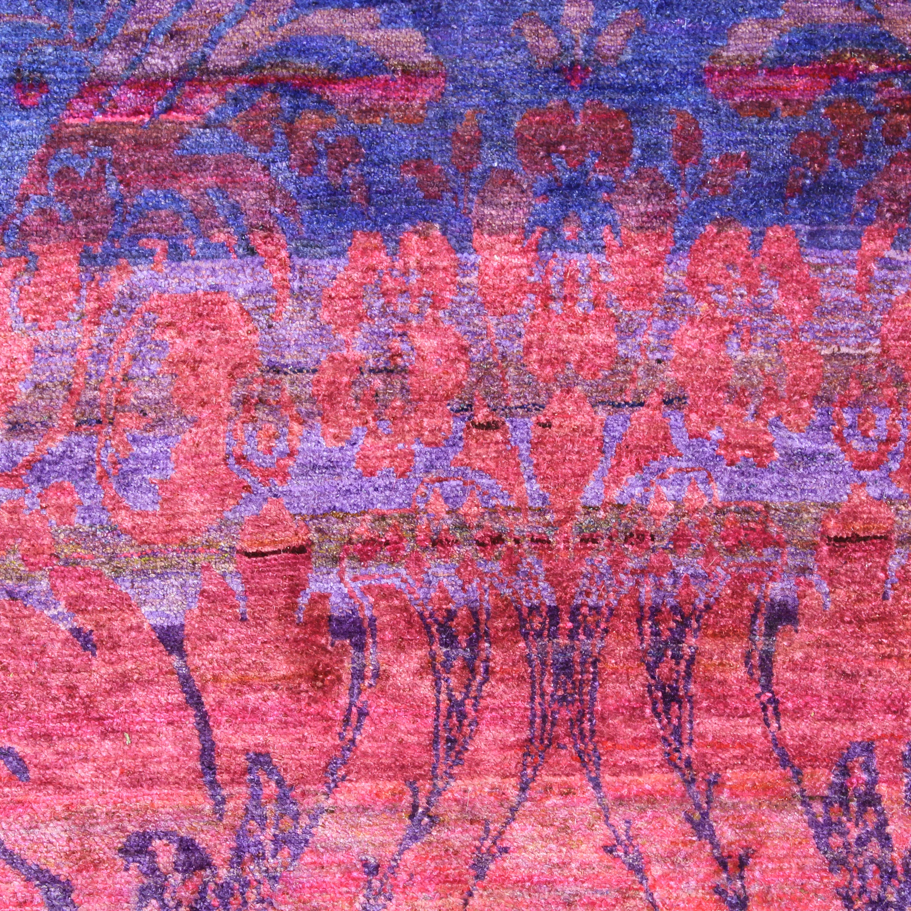 Pink & Purple Transitional Silk Runner - 3' x 21'9" - Image 3