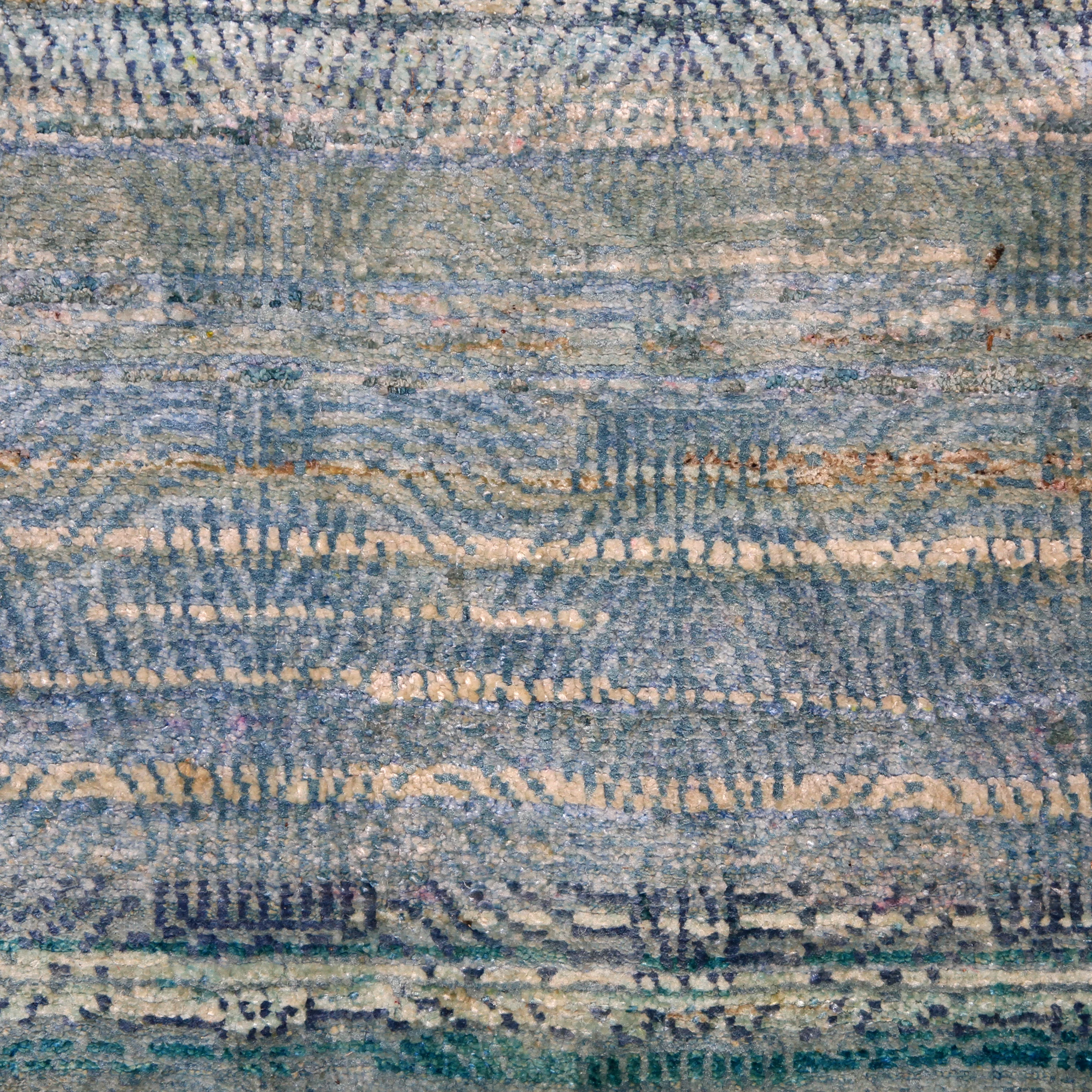 Blue Alchemy Geometric Silk Runner - 3'1" x 14'9" - Image 2