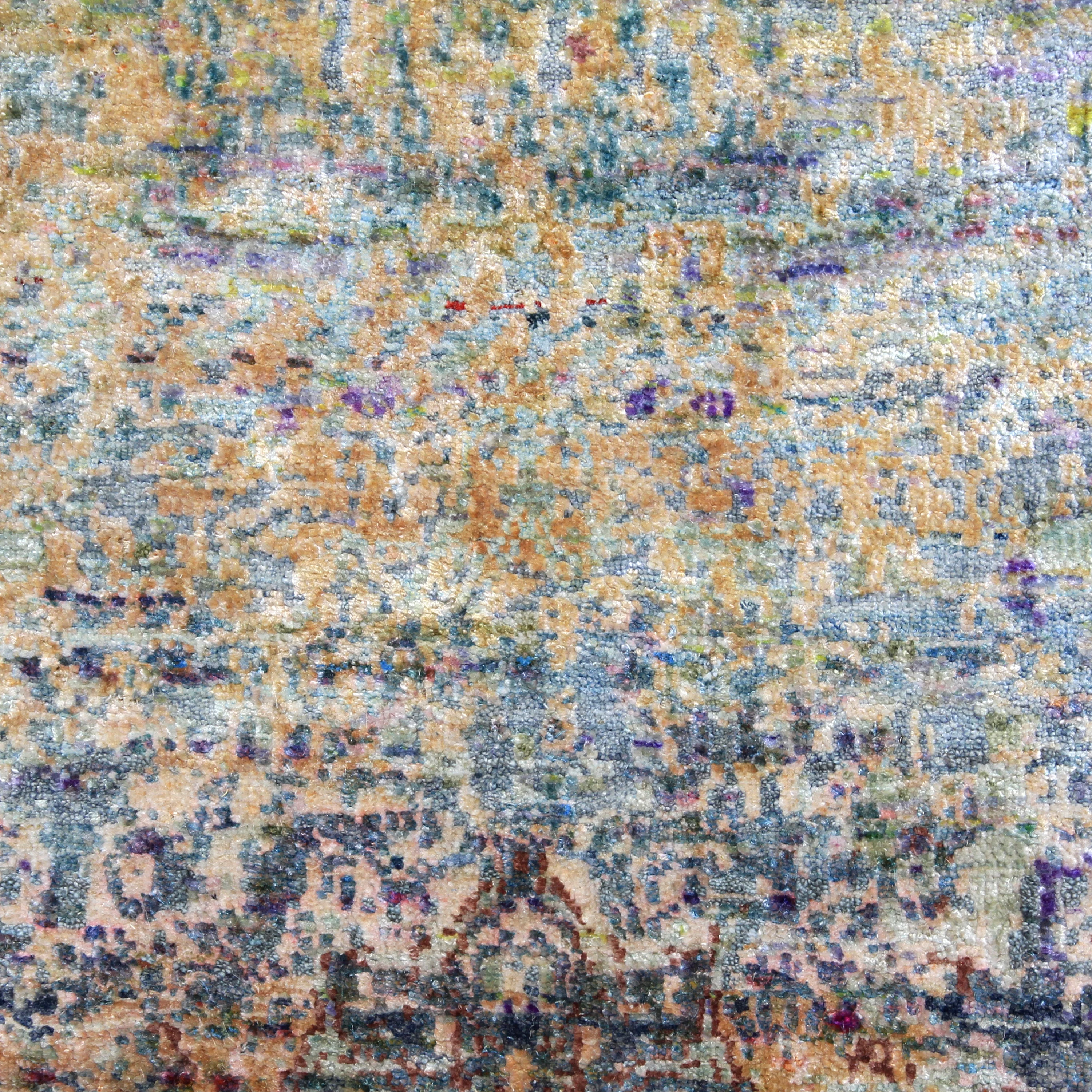 Multicolored Transitional Silk Rug - 6' x 9'5" - Image 3