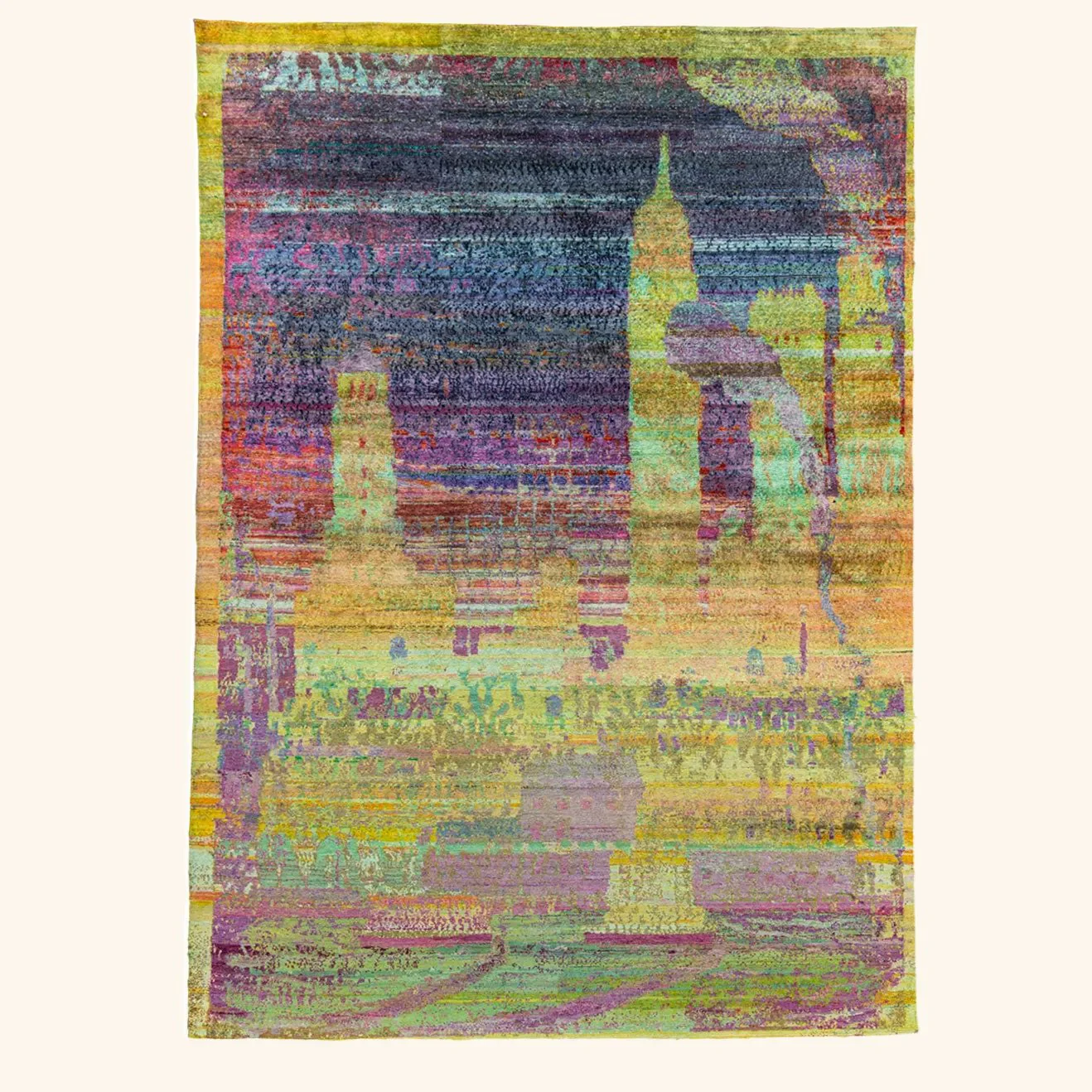 Multicolored Alchemy Modern Silk Rug - 7'7" x 10'11"