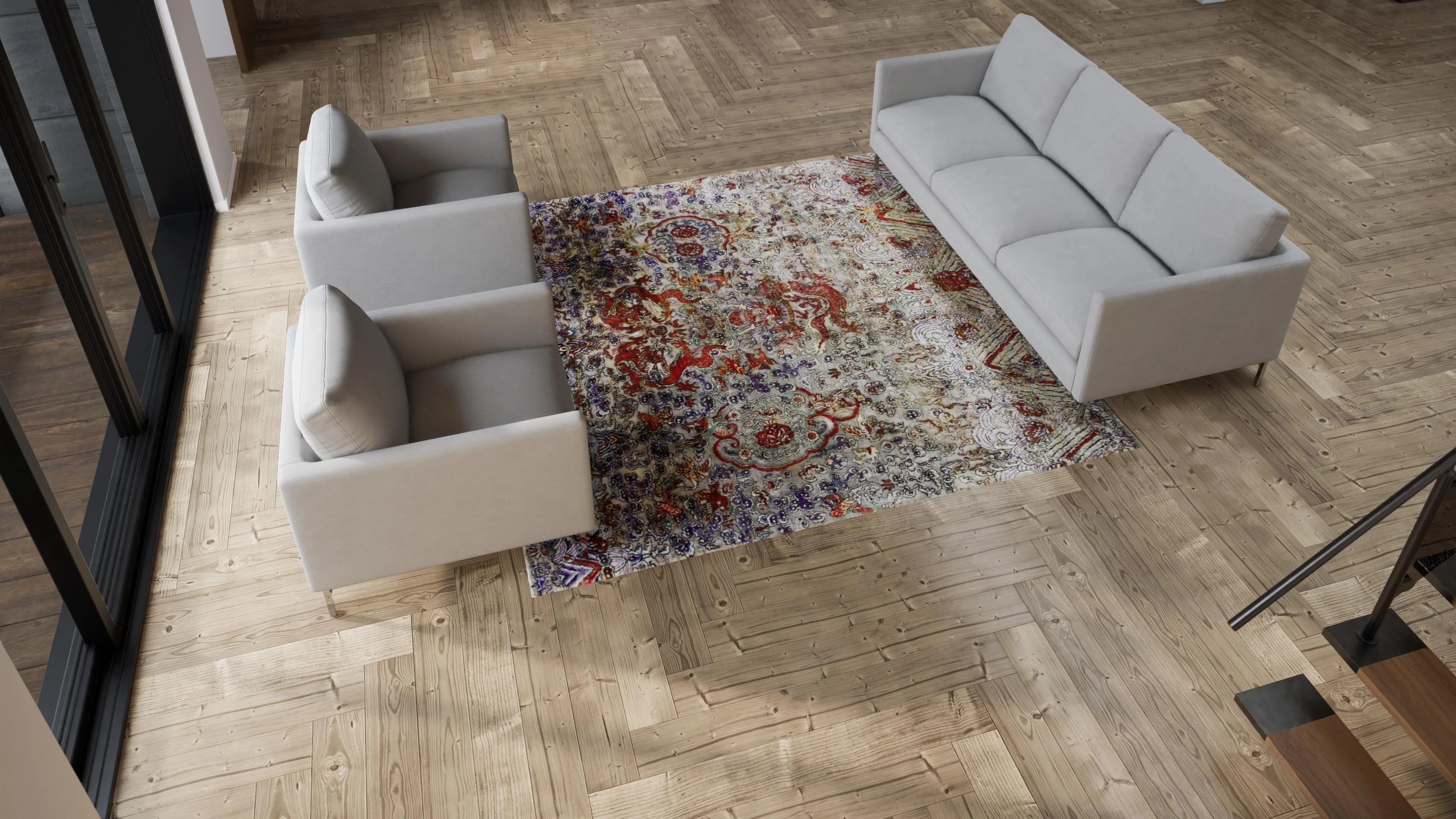 Multicolored Dragon Alchemy Silk Rug - 8'4" x 8'1" - Image 8
