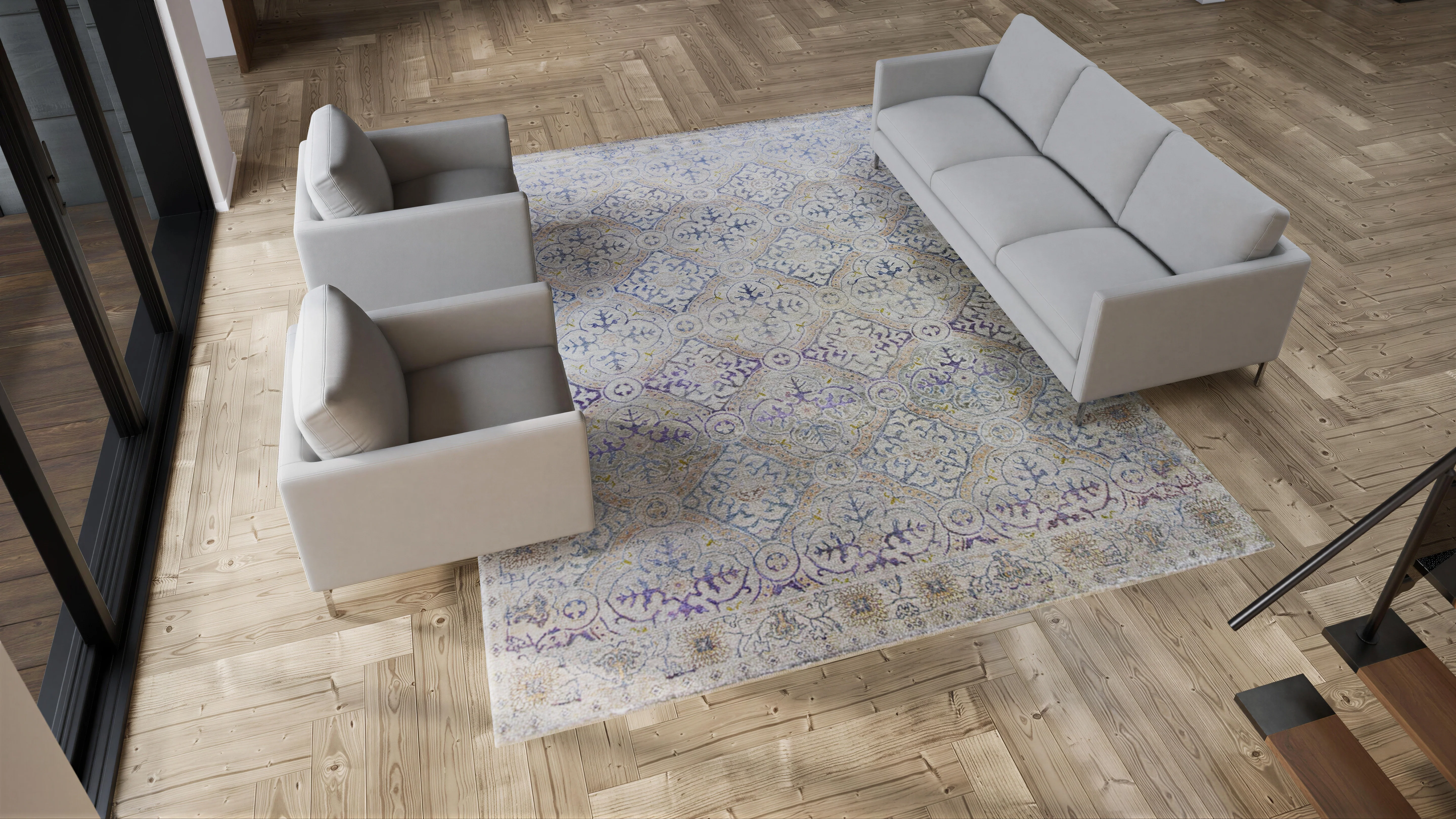 Grey Alchemy Transitional Silk Rug - 9'3" x 11'11" - Image 8