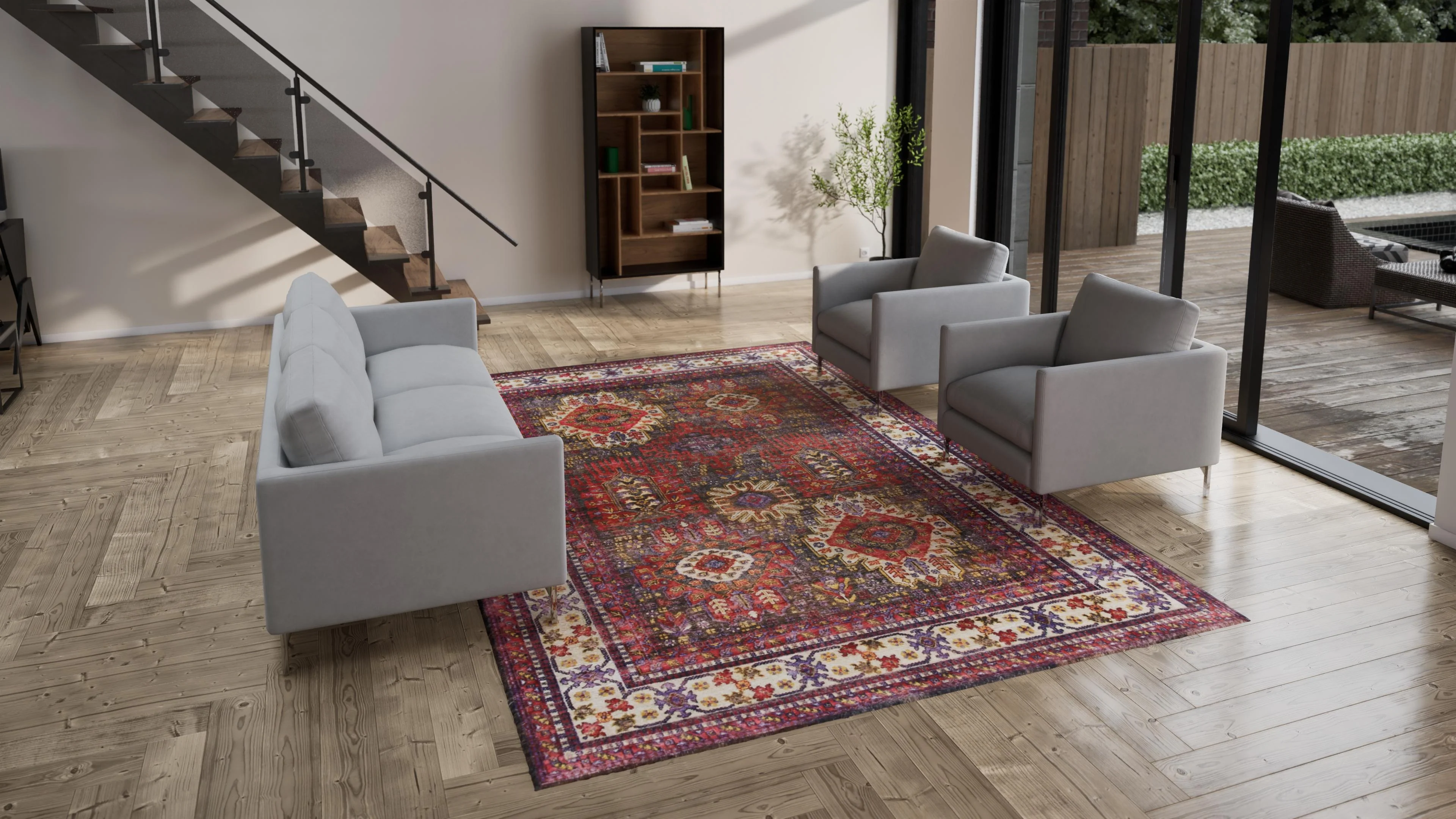 Red Alchemy Transitional Wool Rug - 8'5" x 12'6" - Image 3