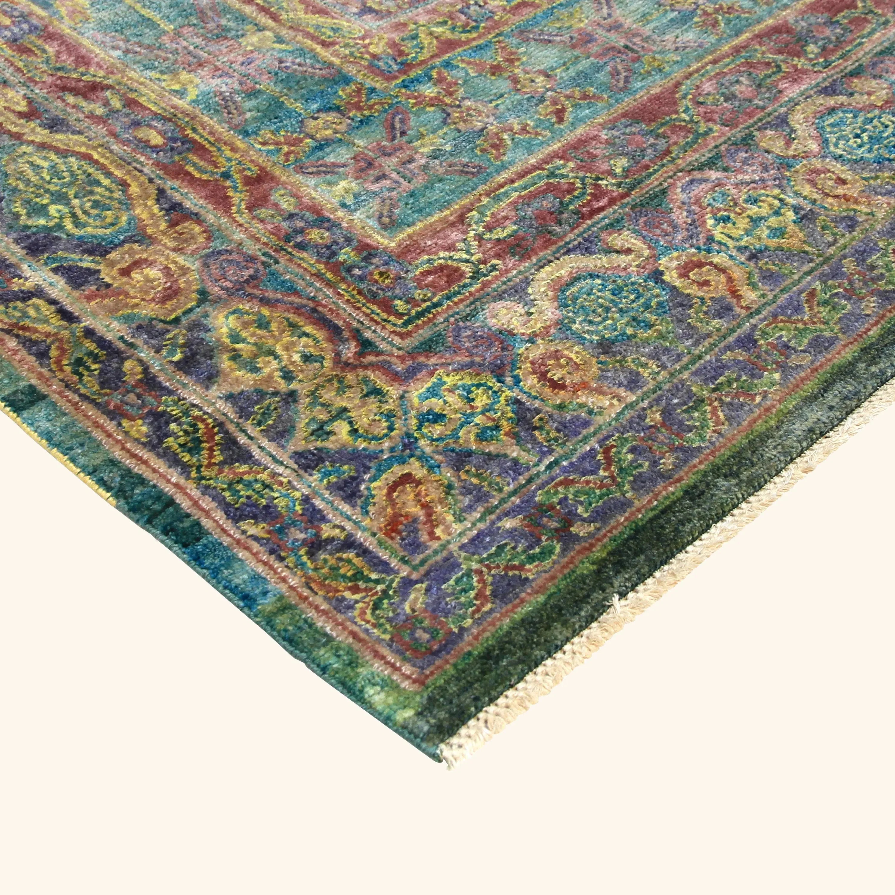 Purple Alchemy & Pink Transitional Wool Silk Blend Rug - 8' x 10'6" - Image 2