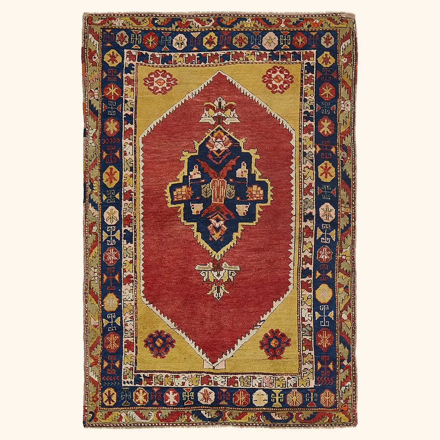 Vintage Traditional Wool Rug - 4'1" x 6'2"