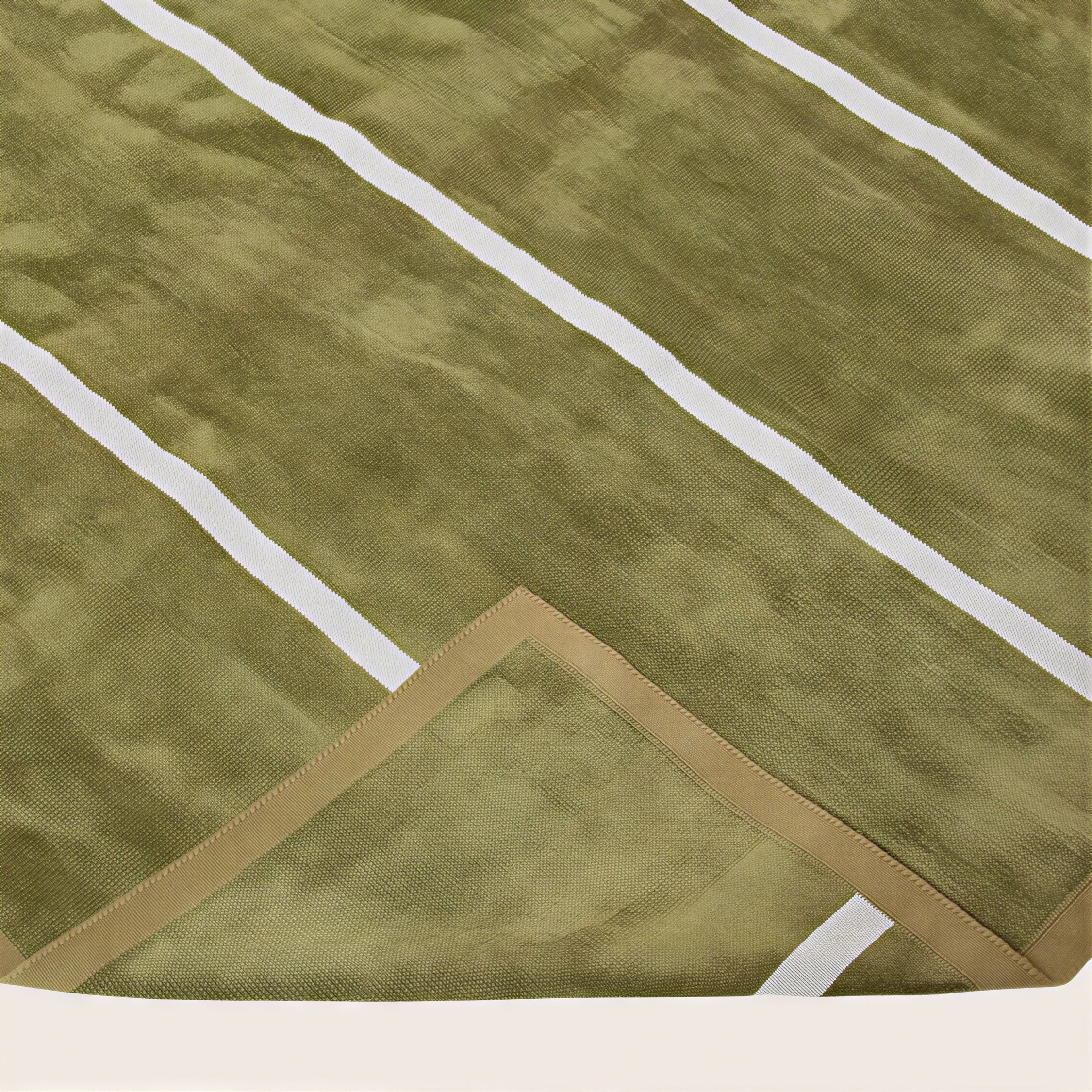 Green Flatweave Cotton Rug - 8'10" x 11'10" - Image 4