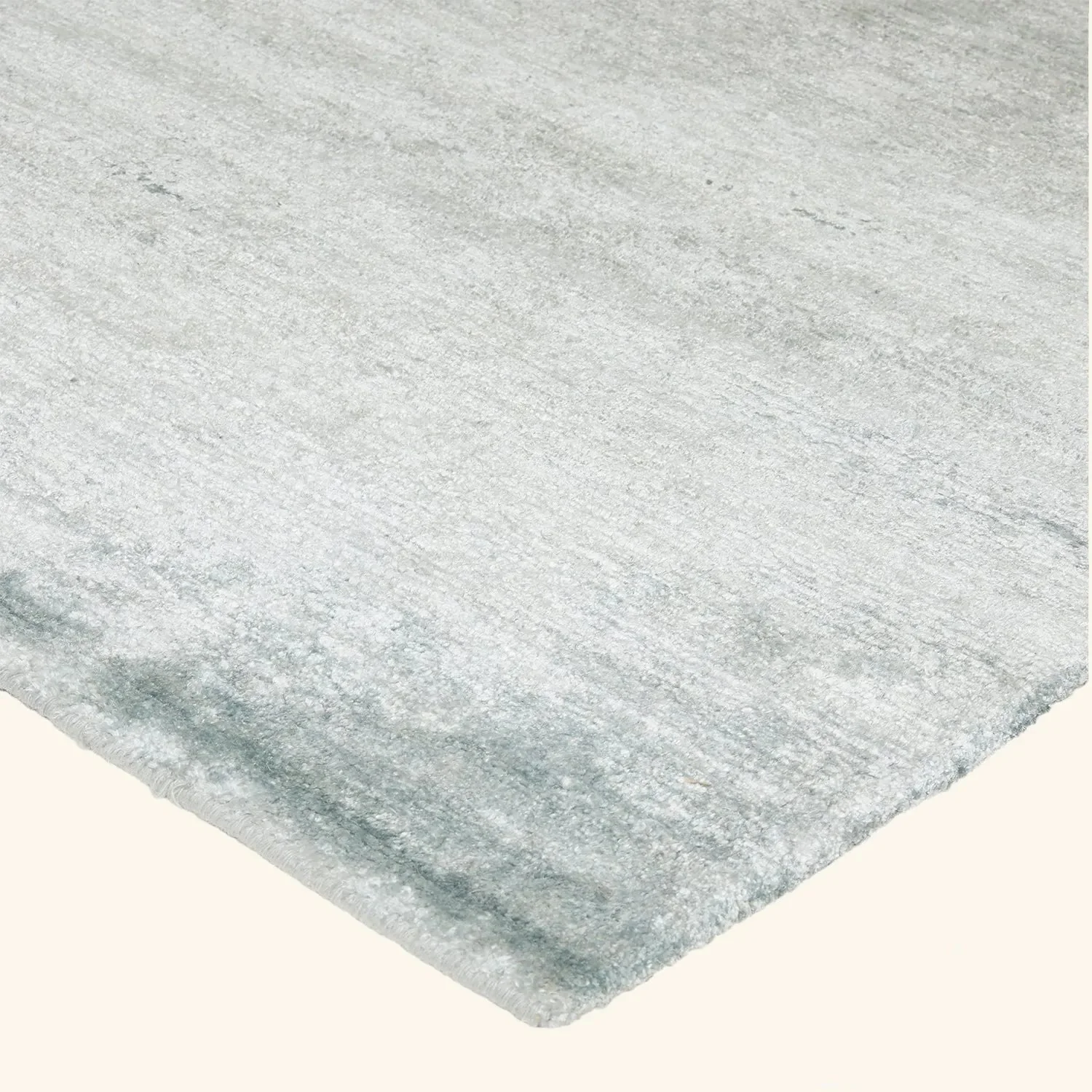 Blue Textured Silk Cotton Blend Rug - 9'1" x 11'1" - Image 2