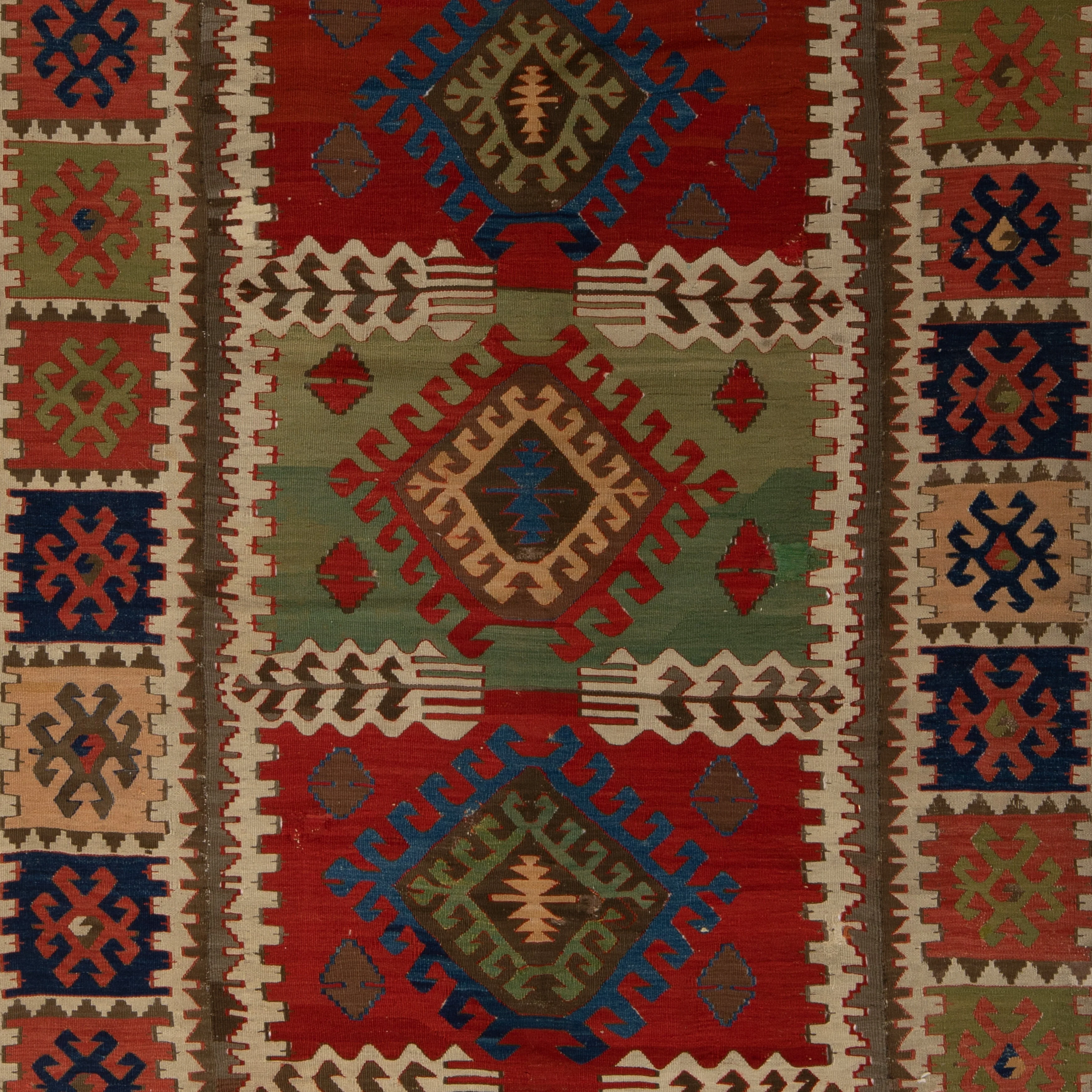 Multicolored Flatweave Wool Rug - 4'9" x 9'3" - Image 2