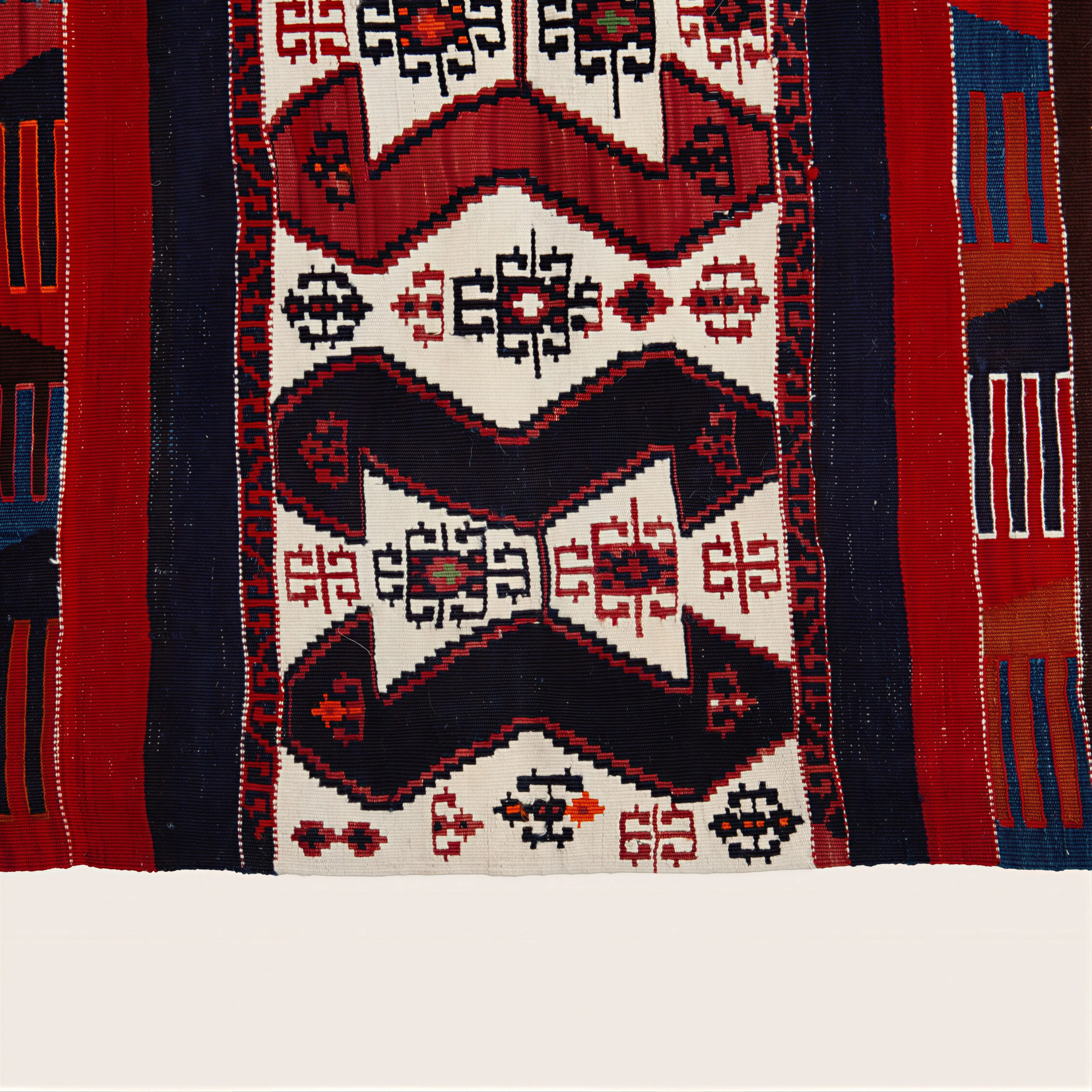 Red Vintage Anatolian Kilim Wool Runner - 6'3" x 12'10" - Image 5