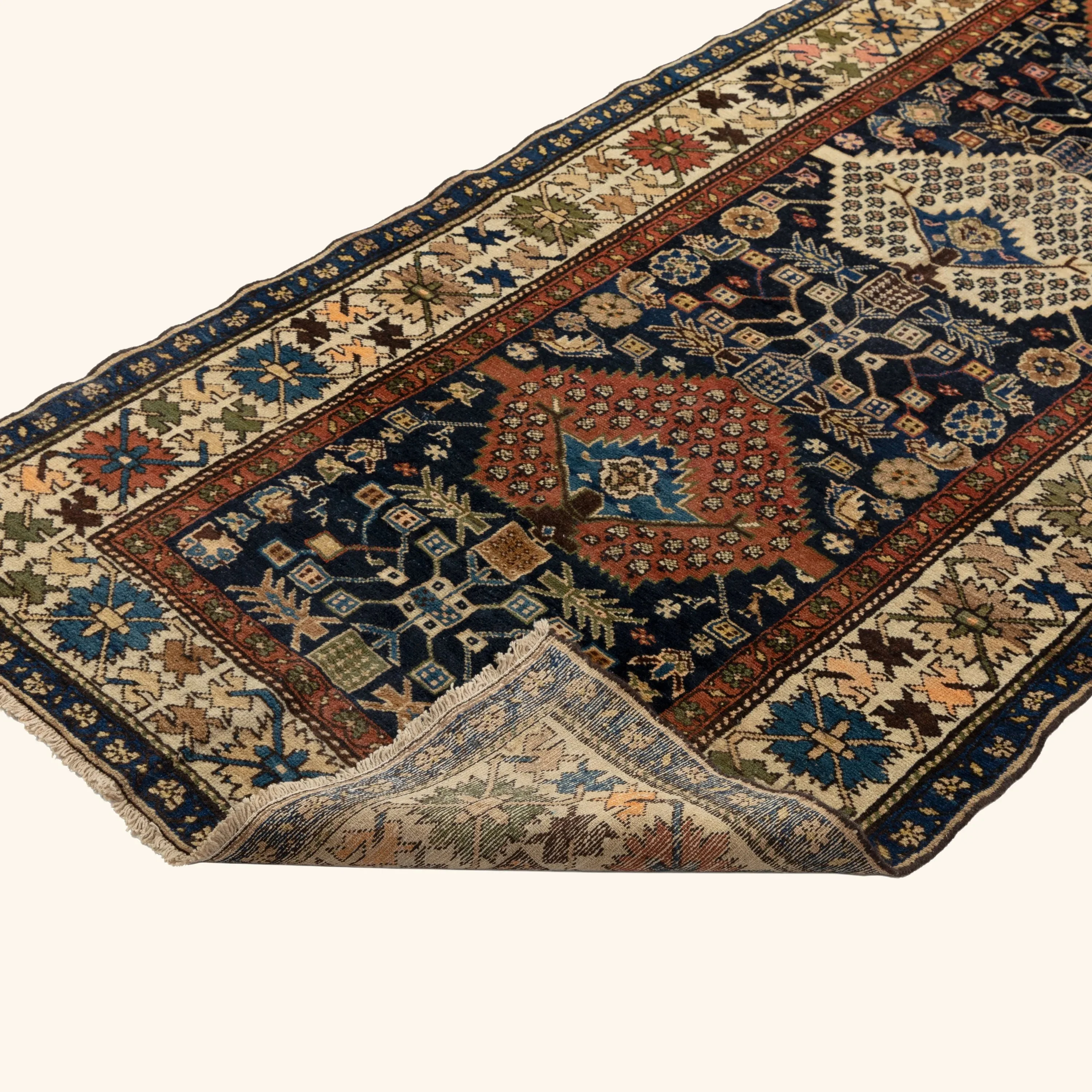 Navy Traditional Wool Runner - 3'7" x 15'3" - Image 4