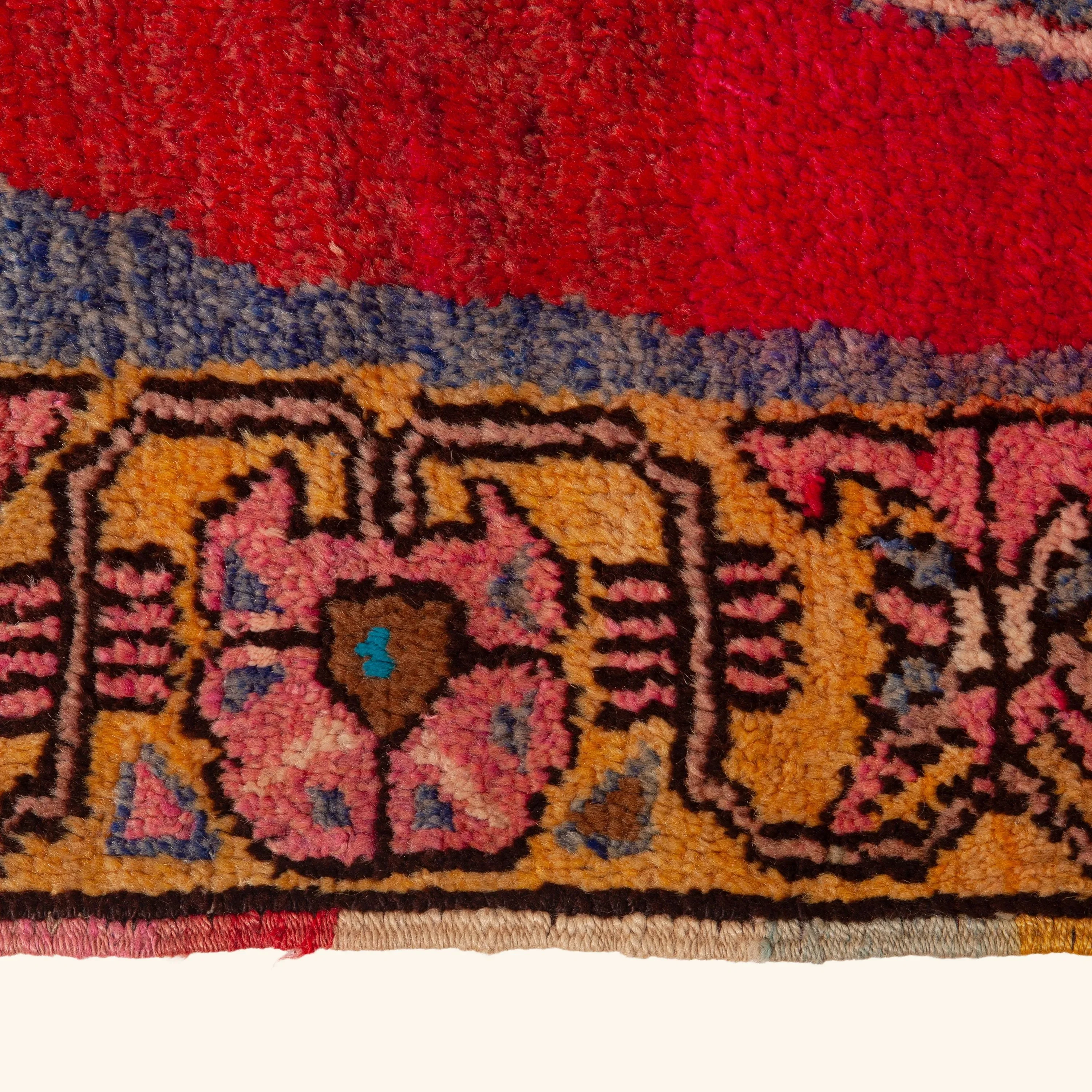 Orange Vintage Traditional Anatolian Wool Rug - 4'2" x 13'9" - Image 5