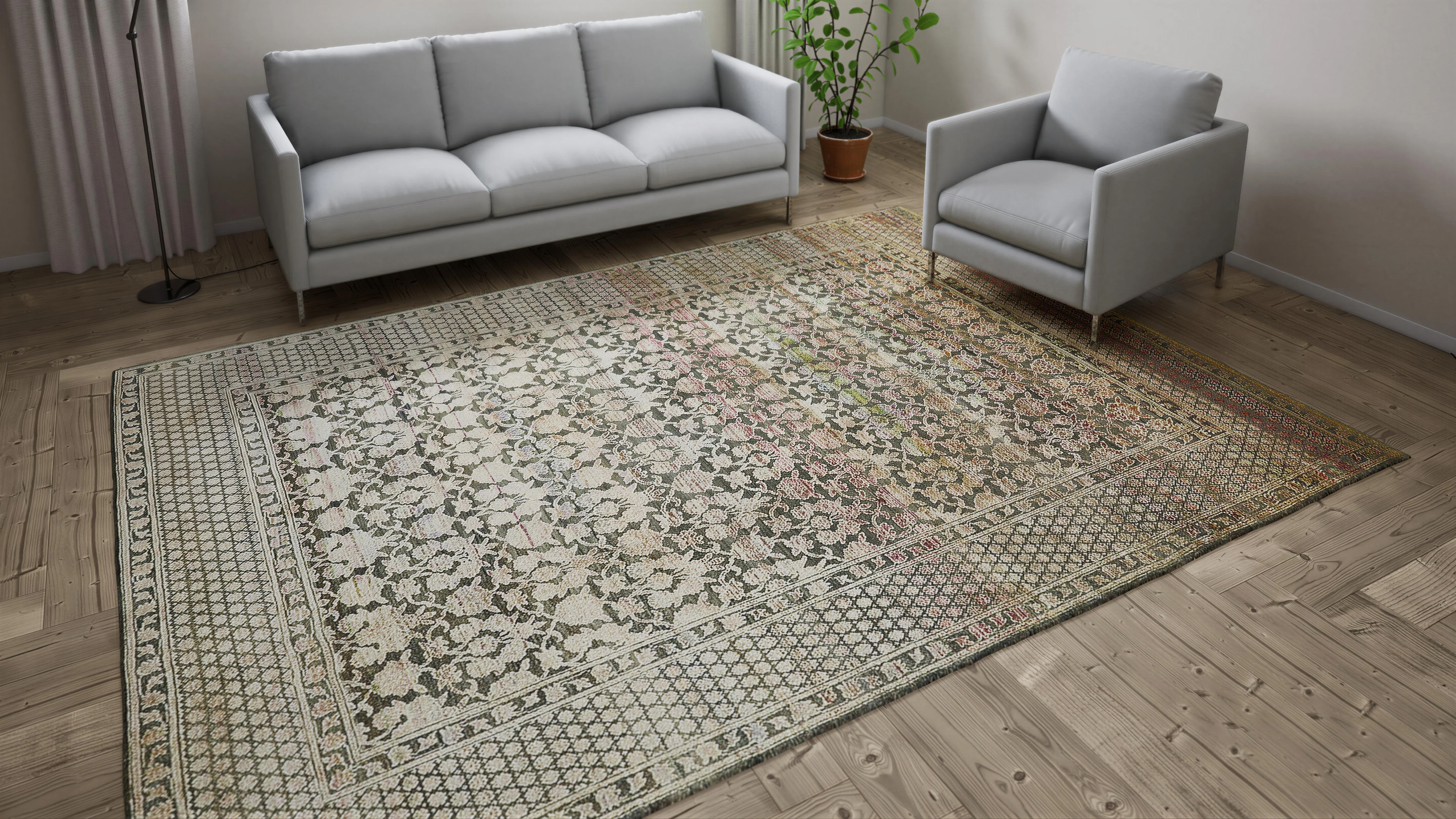 Multicolored Alchemy Traditional Wool Silk Blend Rug - 8'9" x 11'9" - Image 5