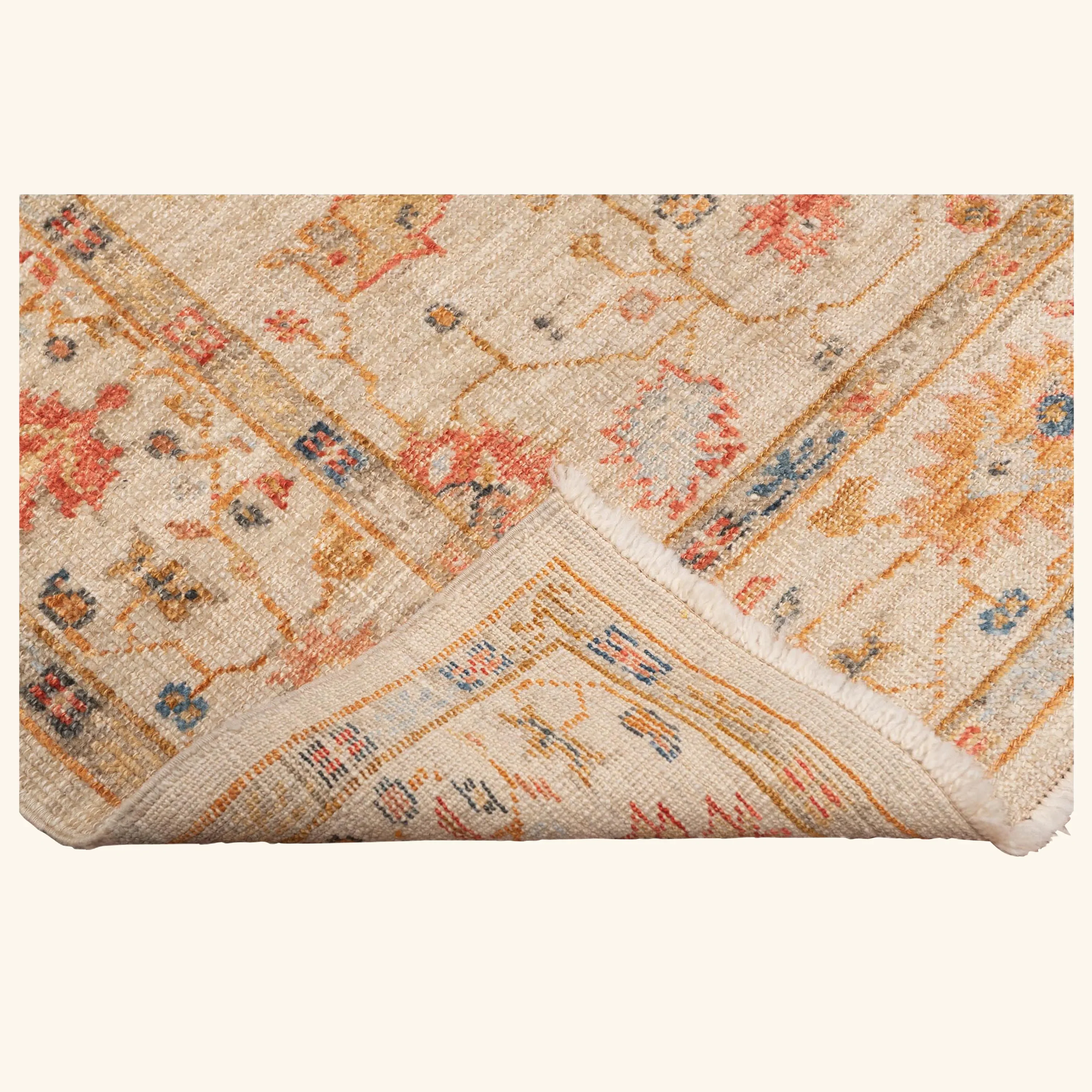 Cream Oushak Angora Wool Rug - 5'2" x 6'8" - Image 2