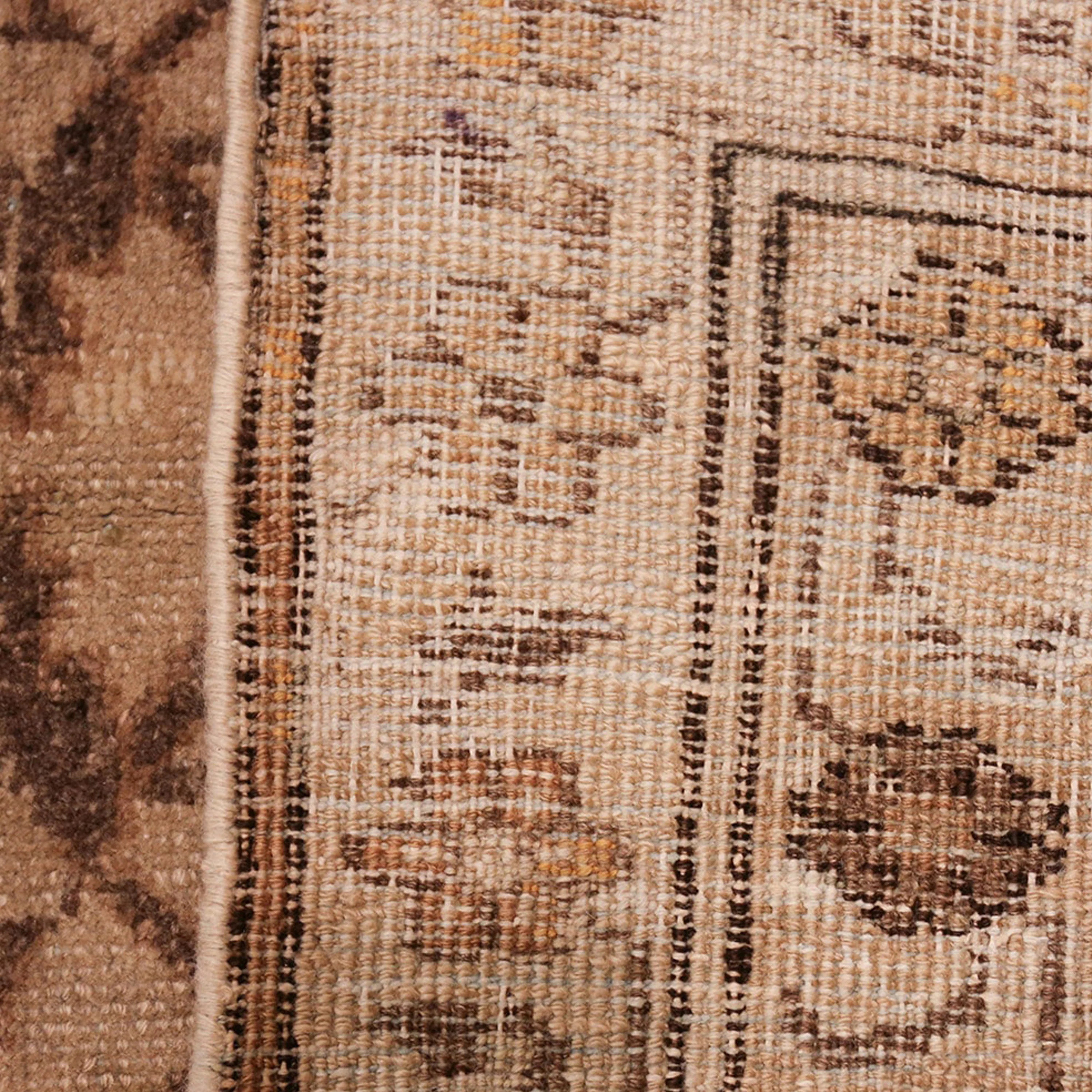 Brown Antique Traditional Indian Agra Rug - 10'3" x 10'5" - Image 10