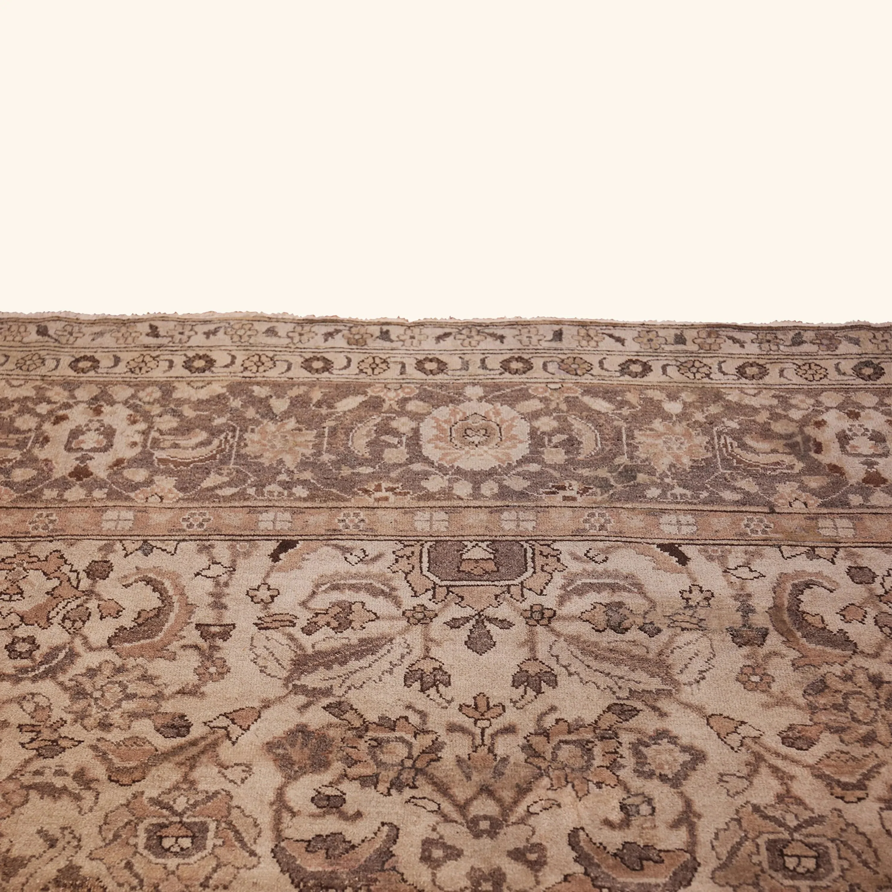 Brown Antique Traditional Indian Agra Rug - 10'3" x 10'5" - Image 11