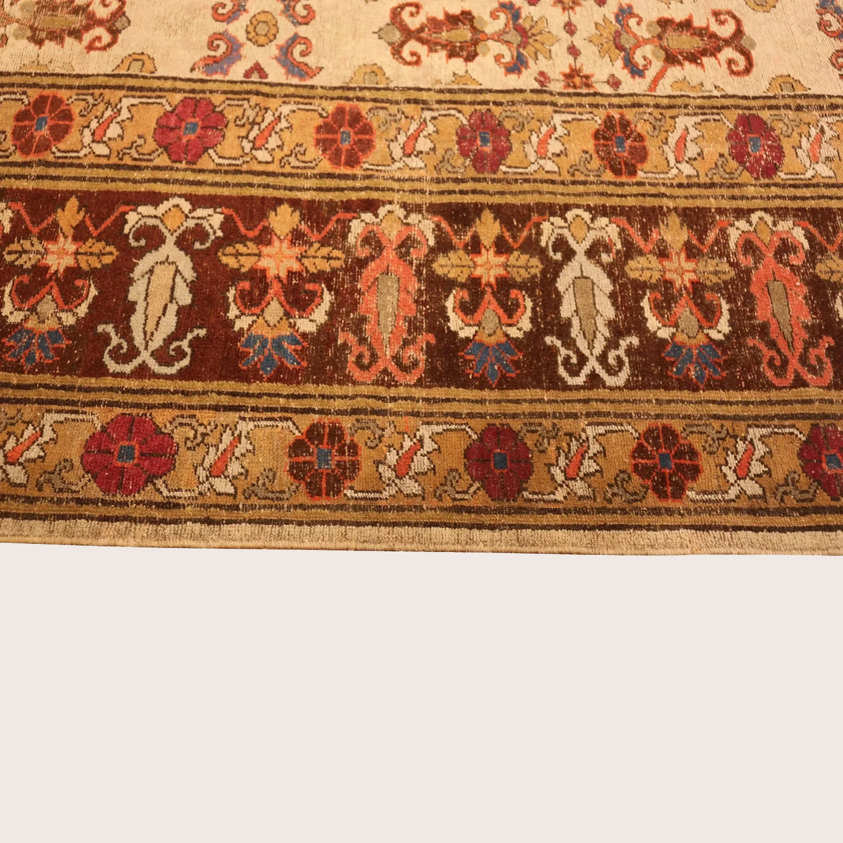 Brown Antique Indian Agra Wool Rug - 14'8" x 21'4" - Image 2